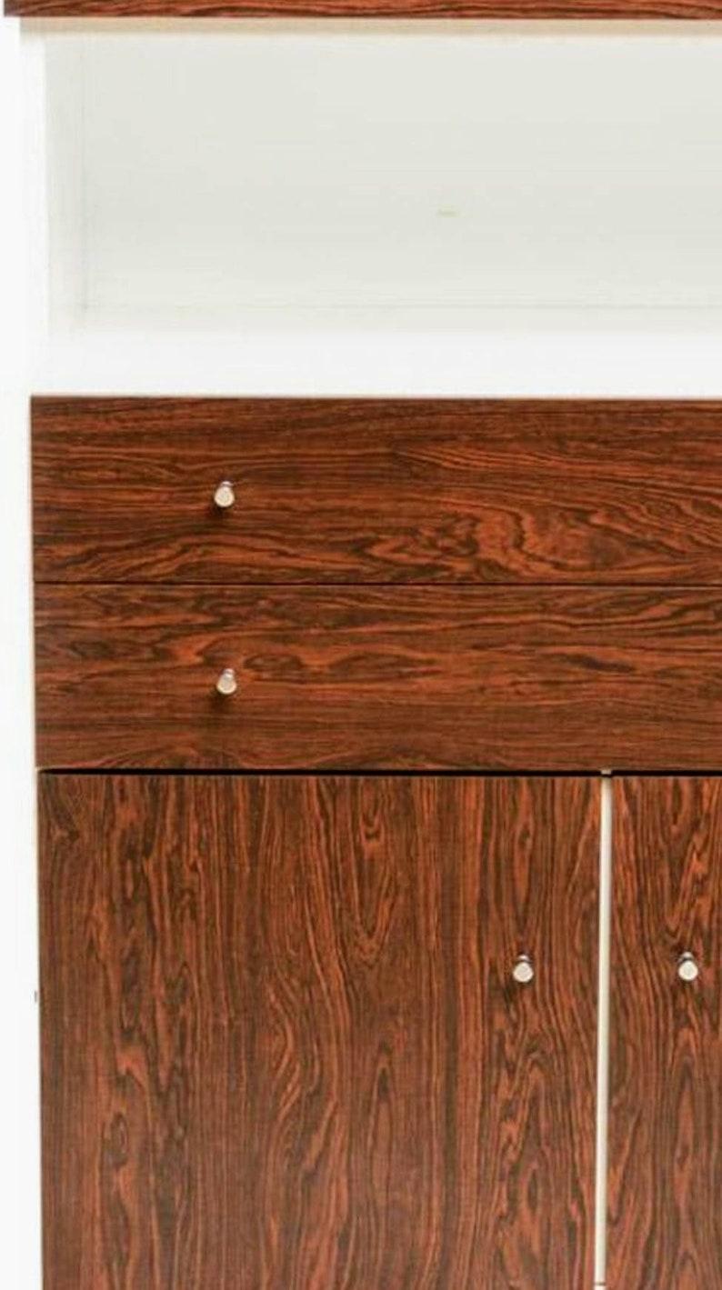 Mid-Century Deco Modern Formica Rosewood Cabinet  In Good Condition For Sale In Forney, TX