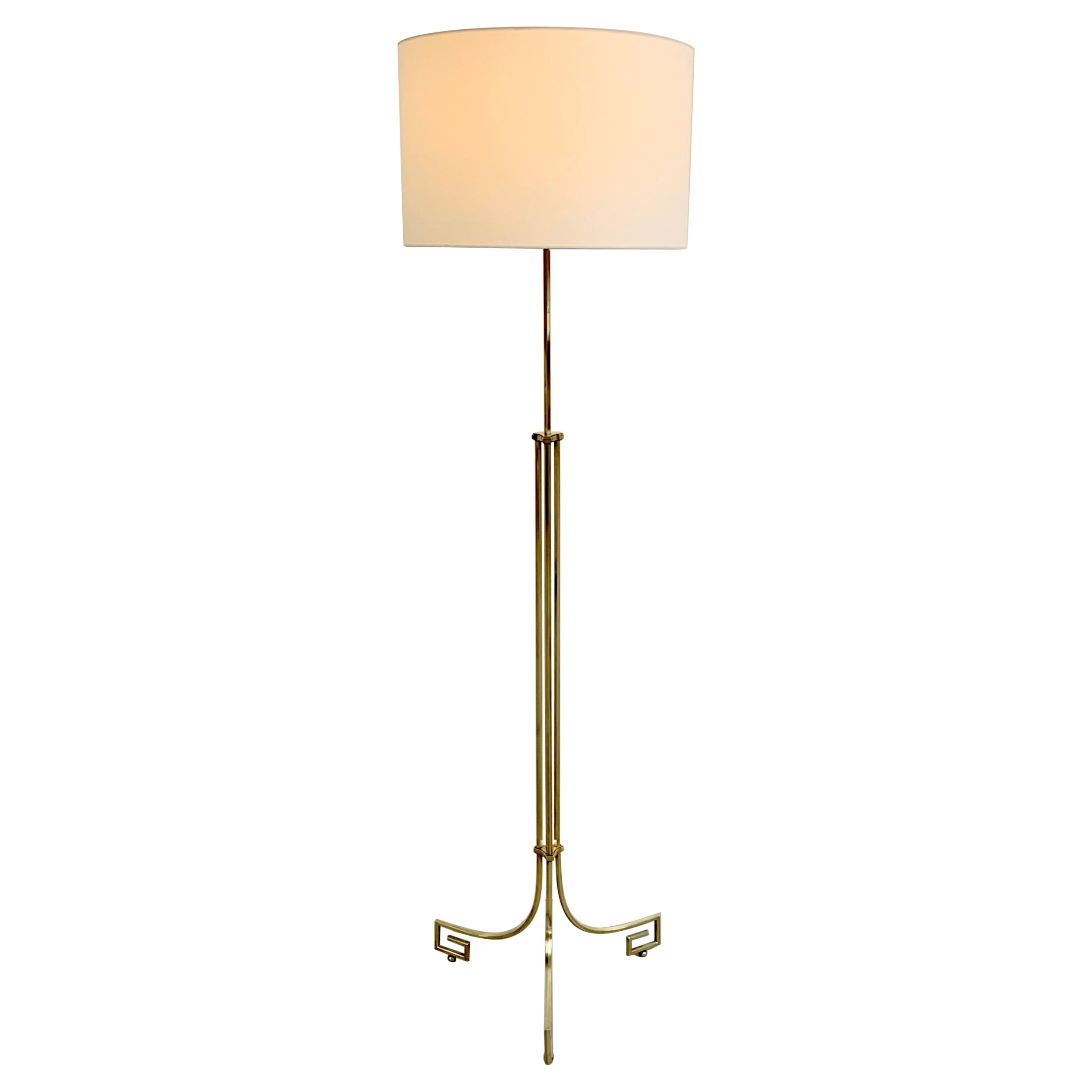Dekorative Stehlampe aus Messing aus der Mitte des Jahrhunderts, um 1960, Frankreich. im Angebot