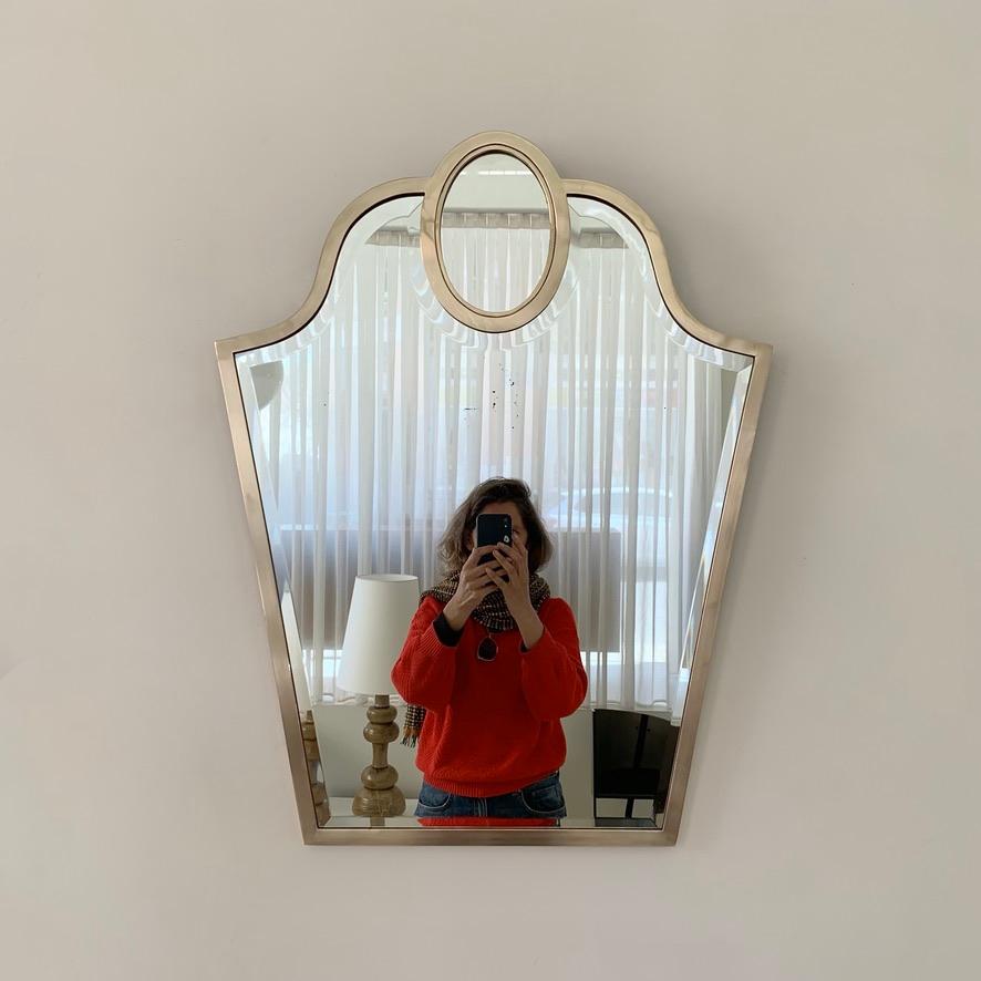 Miroir Decorative Mid-Century en laiton, circa 1960, Italie. Bon état - En vente à Brussels, BE