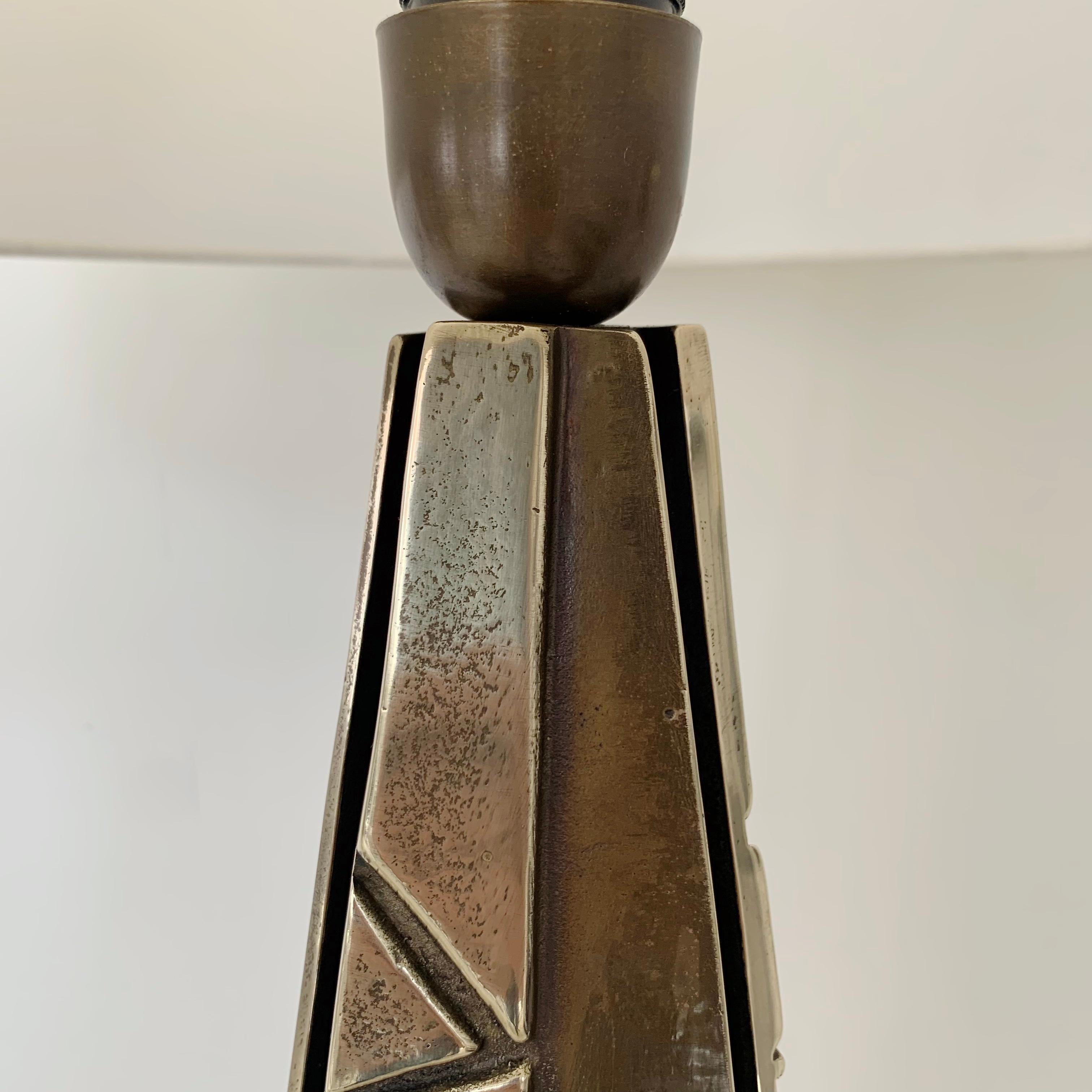 Mid-Century Decorative Bronze Table Lamp, circa 1960, Italy. For Sale 5