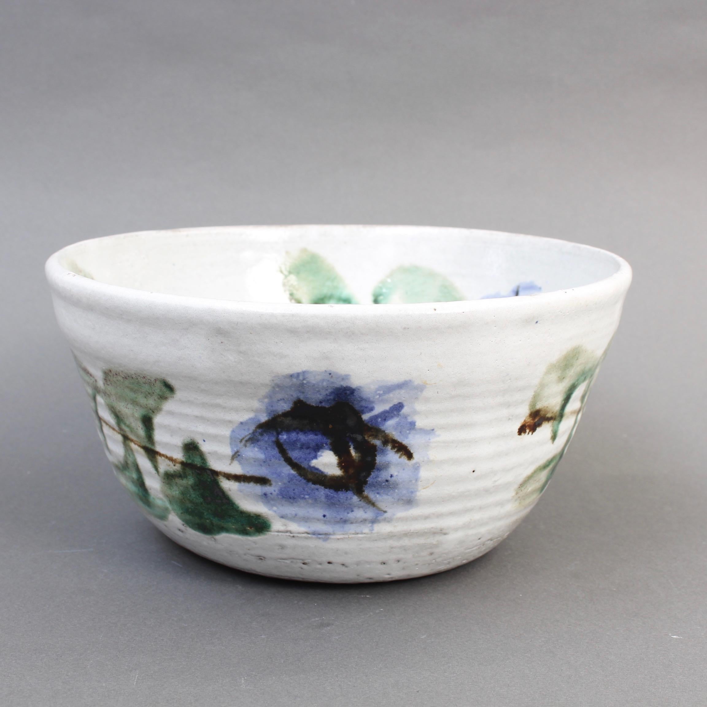 Hand-Painted Midcentury Decorative Ceramic Bowl by Albert Thiry, circa 1960s For Sale