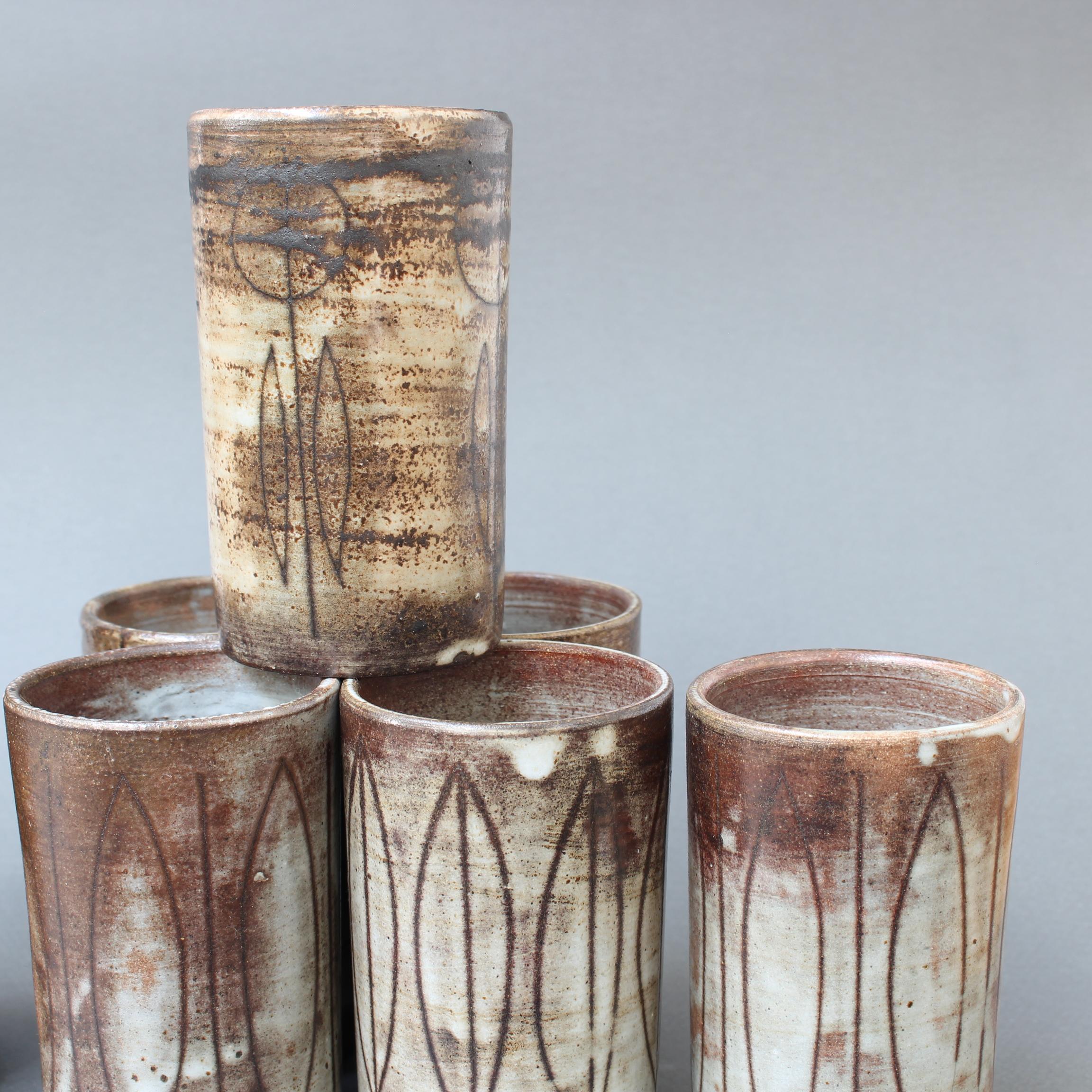 Dekoratives Keramik-Getränke-Set aus der Mitte des Jahrhunderts von Jacques Pouchain – Atelier Dieulefit im Angebot 6