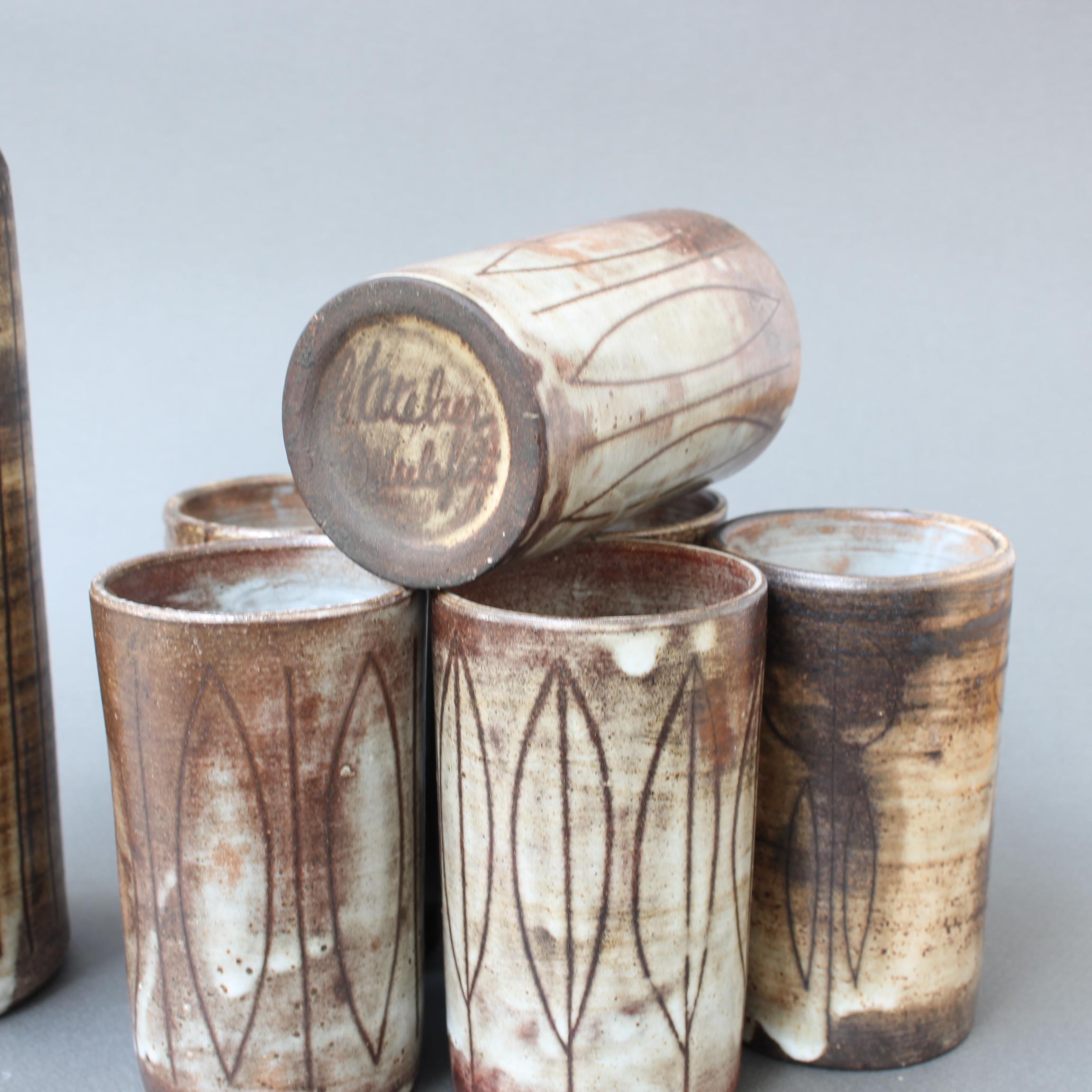 Dekoratives Keramik-Getränke-Set aus der Mitte des Jahrhunderts von Jacques Pouchain – Atelier Dieulefit im Angebot 8