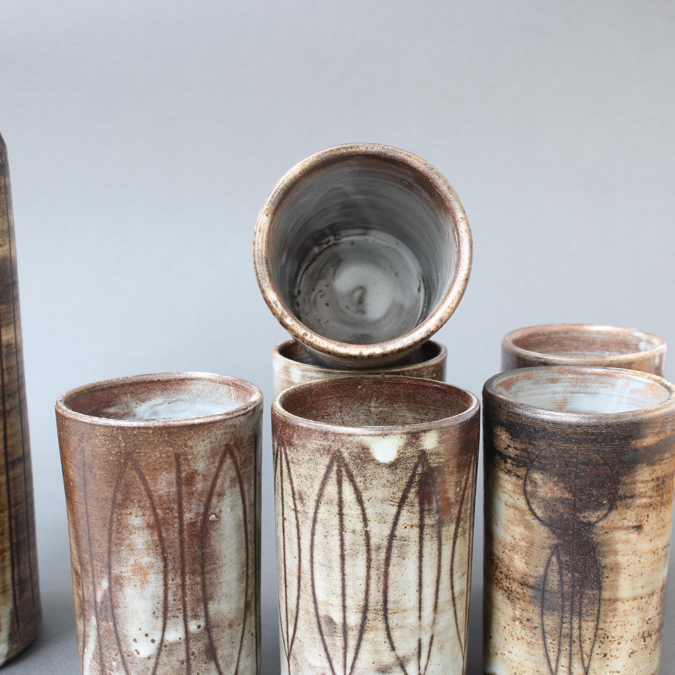 Mid-Century Decorative Ceramic Drink Set by Jacques Pouchain - Atelier Dieulefit For Sale 10