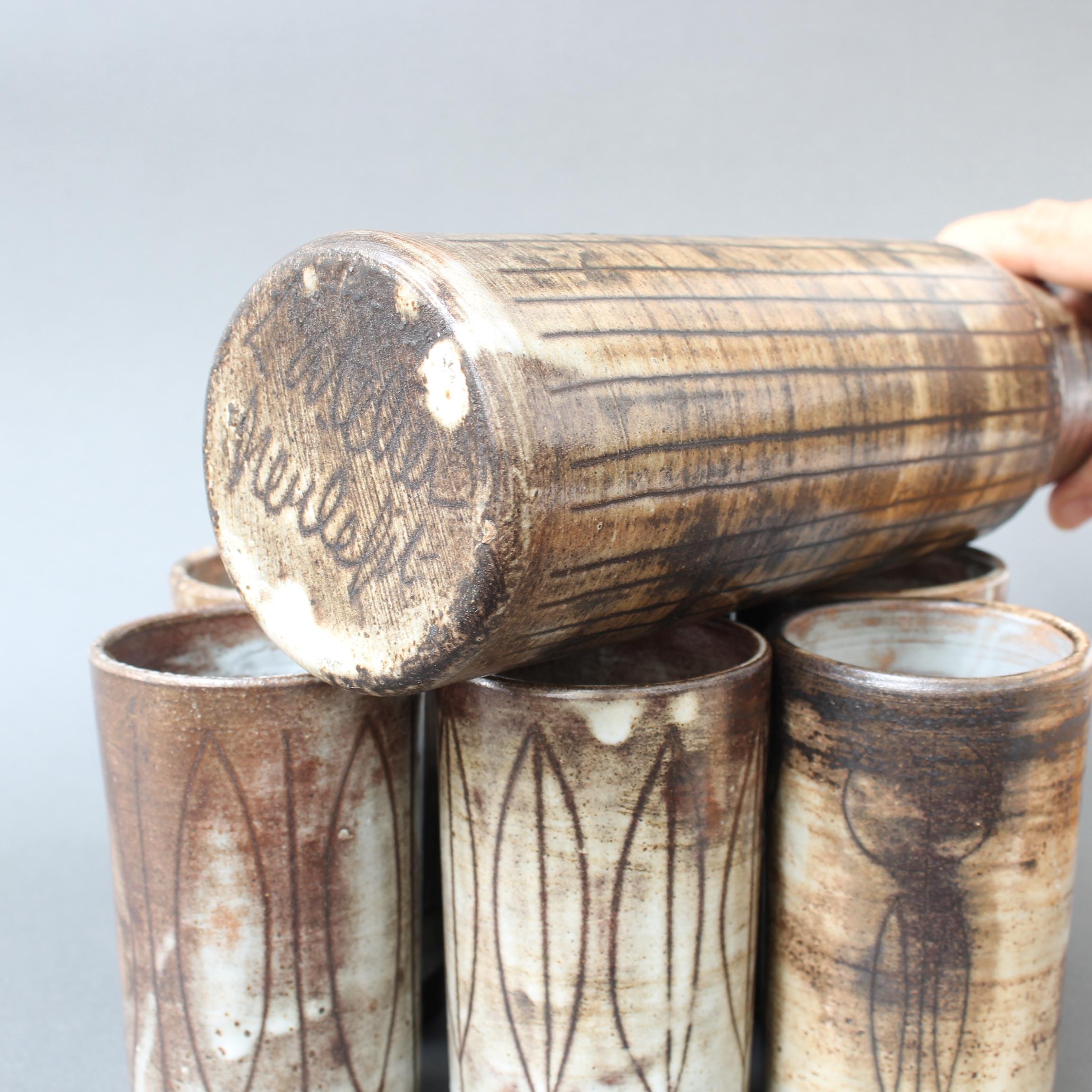 Dekoratives Keramik-Getränke-Set aus der Mitte des Jahrhunderts von Jacques Pouchain – Atelier Dieulefit im Angebot 11