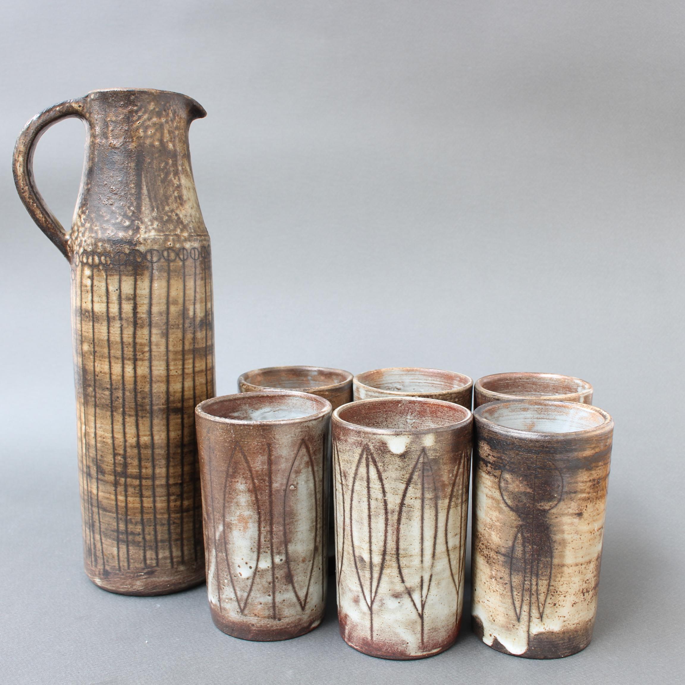 Dekoratives Keramik-Getränke-Set aus der Mitte des Jahrhunderts von Jacques Pouchain – Atelier Dieulefit im Angebot 12