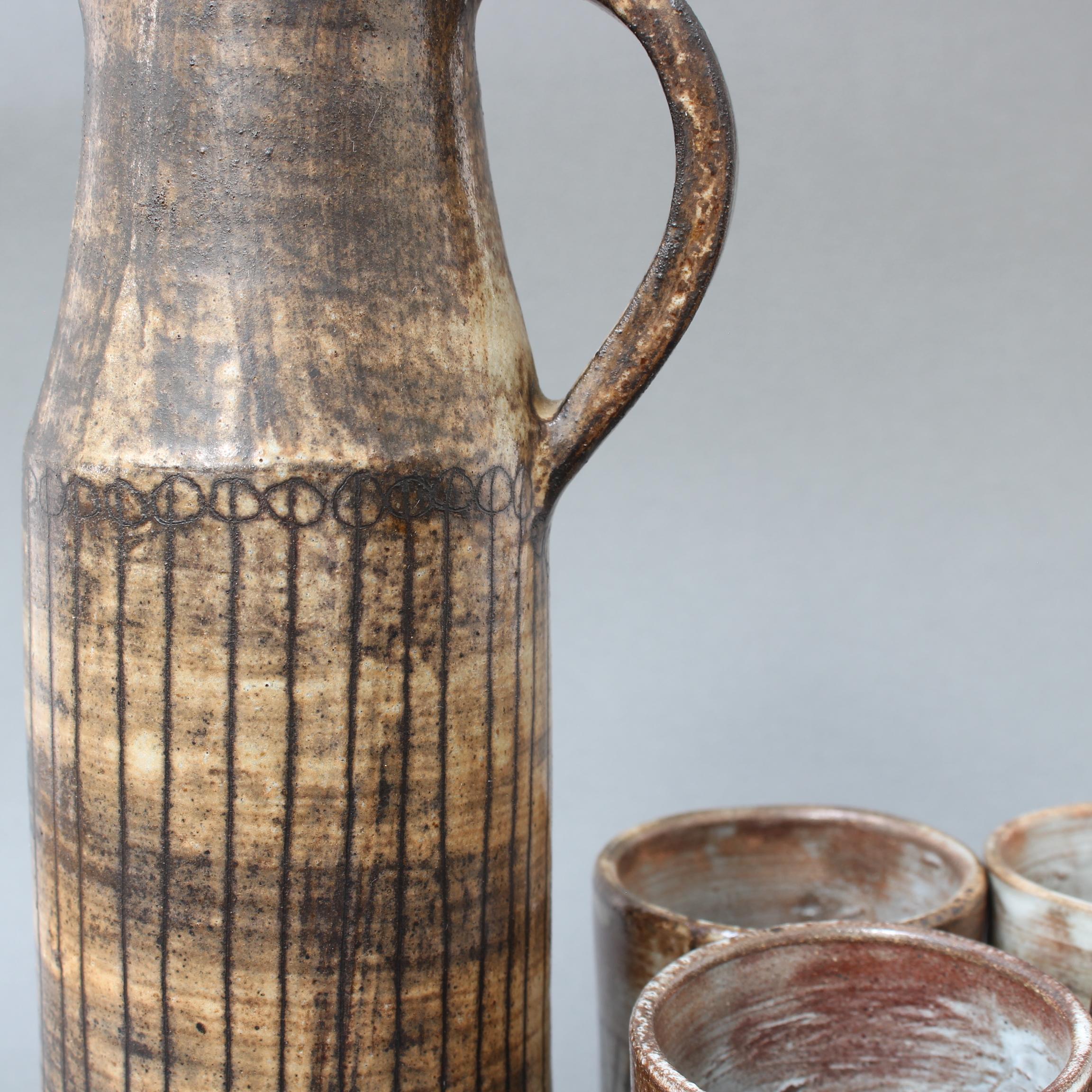 Mid-Century Decorative Ceramic Drink Set by Jacques Pouchain - Atelier Dieulefit For Sale 3