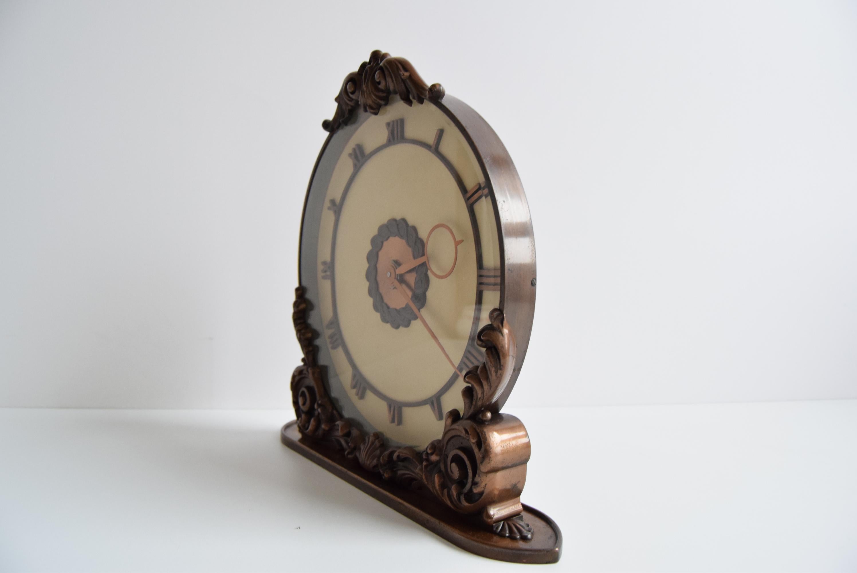 Mid-Century Modern Mid century Decorative Clock, Czechoslovakia, 1960's. For Sale