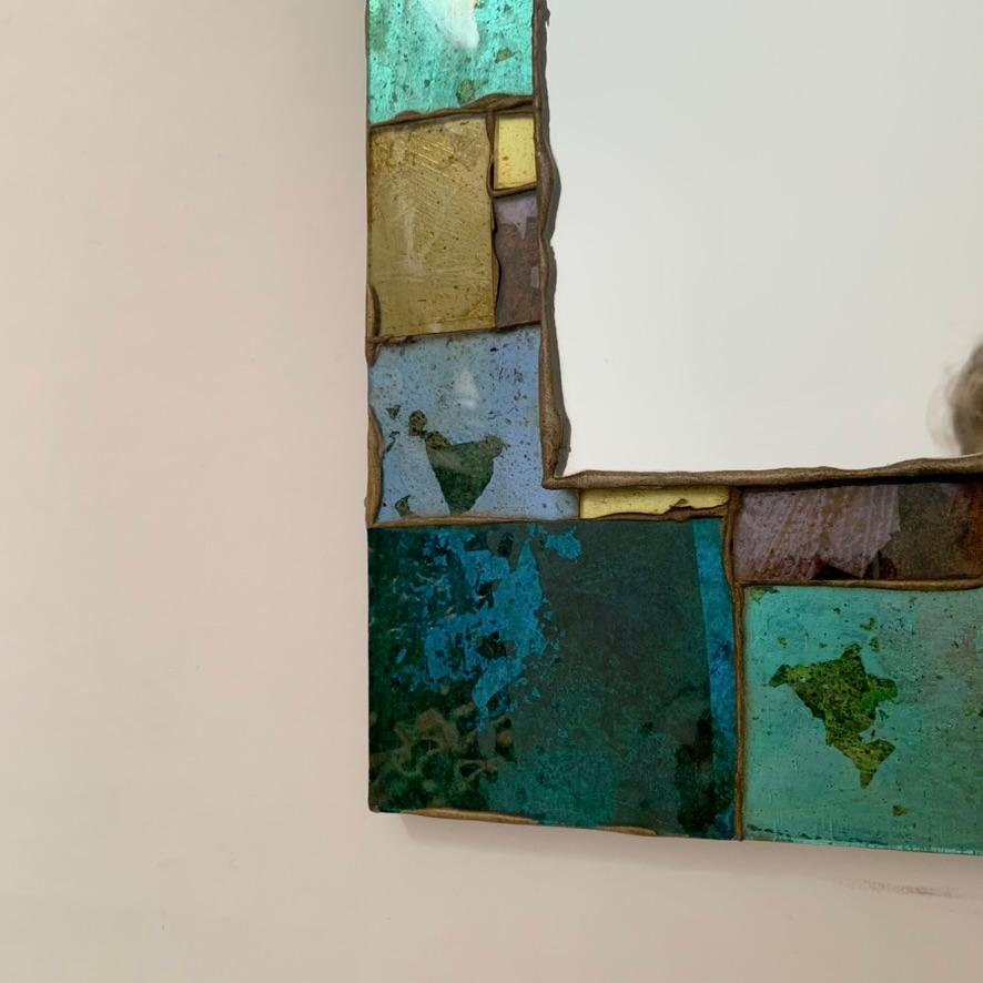 Dekorativer Mosaikspiegel aus farbigem Glas aus der Mitte des Jahrhunderts, um 1970, Frankreich. im Angebot 5