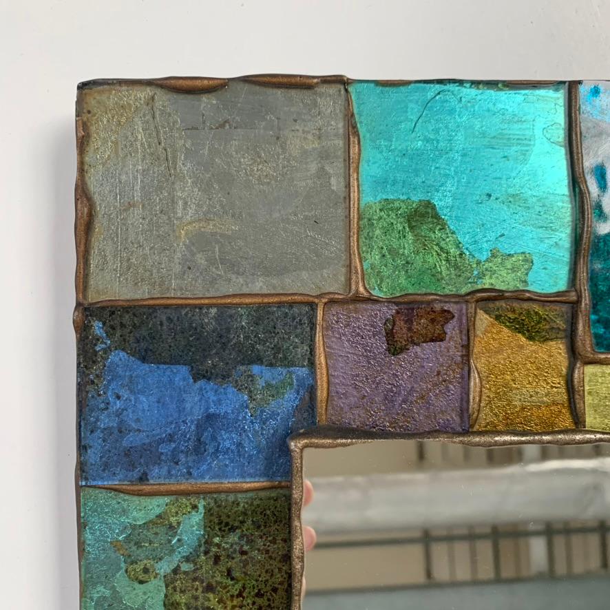 Dekorativer Mosaikspiegel aus farbigem Glas aus der Mitte des Jahrhunderts, um 1970, Frankreich. im Angebot 6
