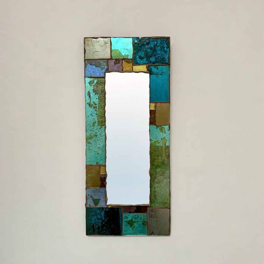 Dekorativer Mosaikspiegel aus farbigem Glas aus der Mitte des Jahrhunderts, um 1970, Frankreich. im Angebot 11