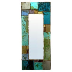 Mid-Century Decorative Colored Glass Mosaic Mirror, circa 1970, France.