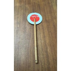 Mid-Century Decorative Metal and Wood Signaling Stop Disk, 1960s