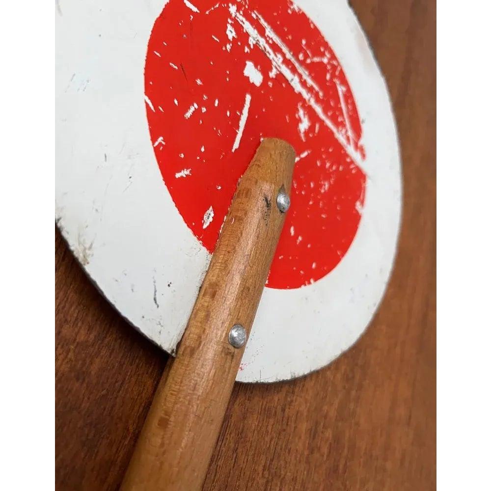 Mid-Century Decorative Metal and Wood Signaling Stop Disk, 1960s For Sale 4