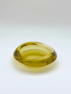 Mid-Century decorative Murano bowl, yellow glass
