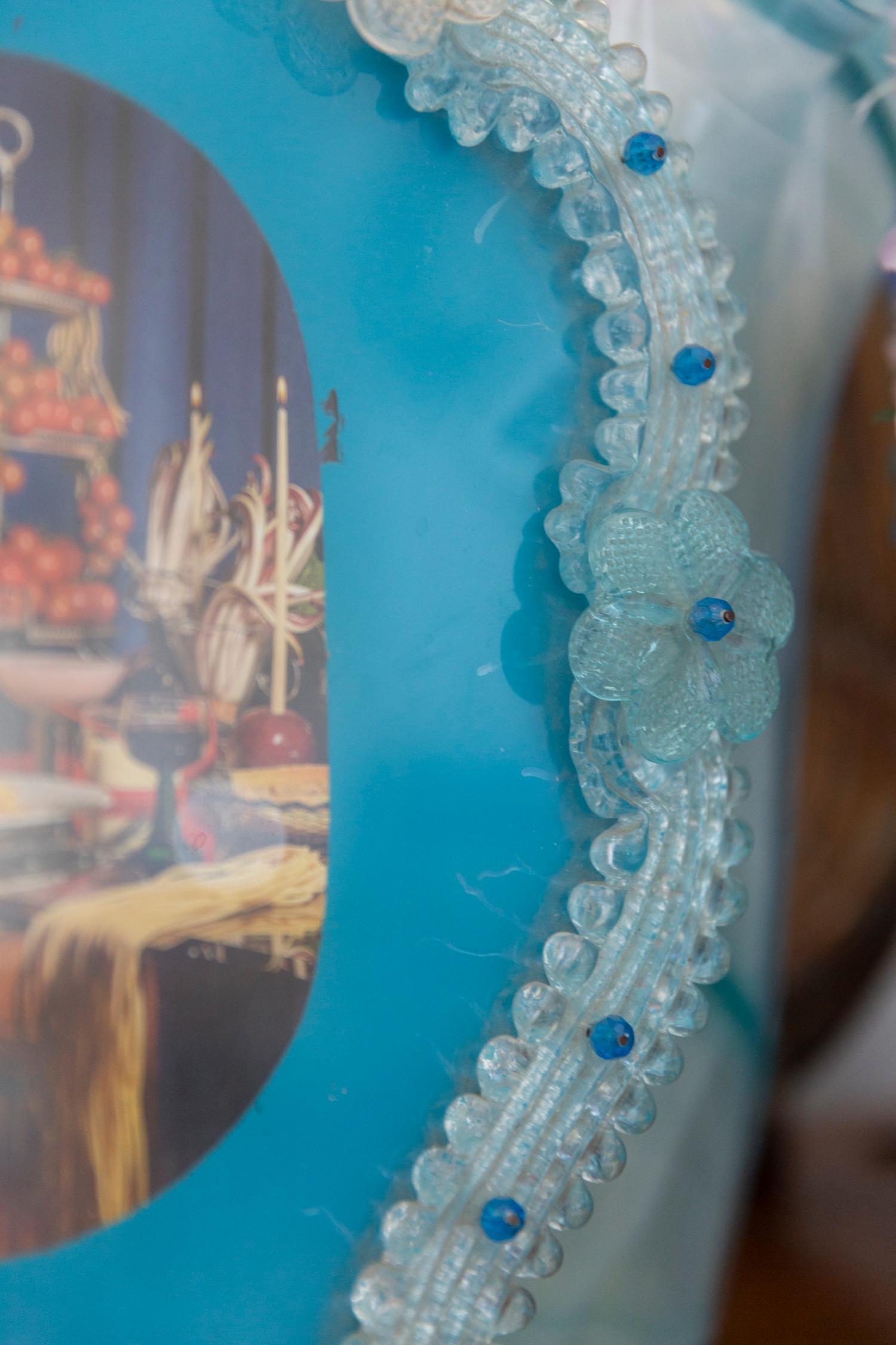 italien Cadre décoratif à fleurs de Murano du milieu du siècle, Italie, années 1960 en vente