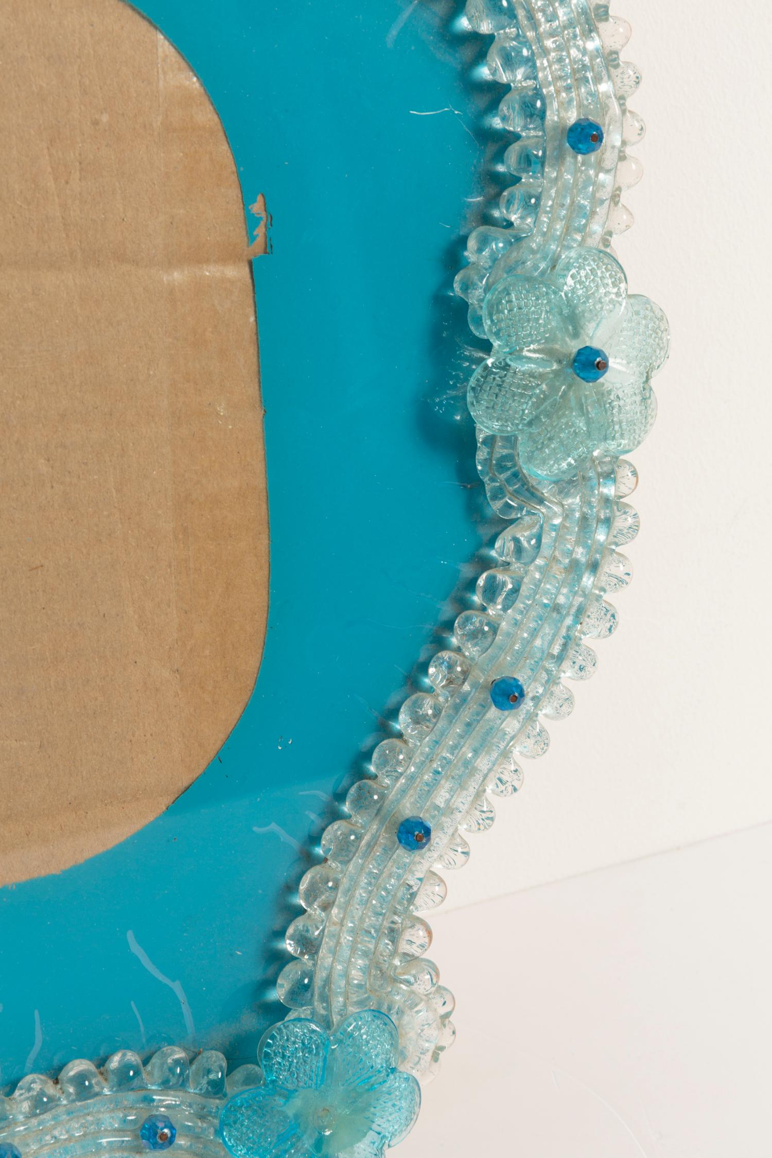 Cadre décoratif à fleurs de Murano du milieu du siècle, Italie, années 1960 en vente 1