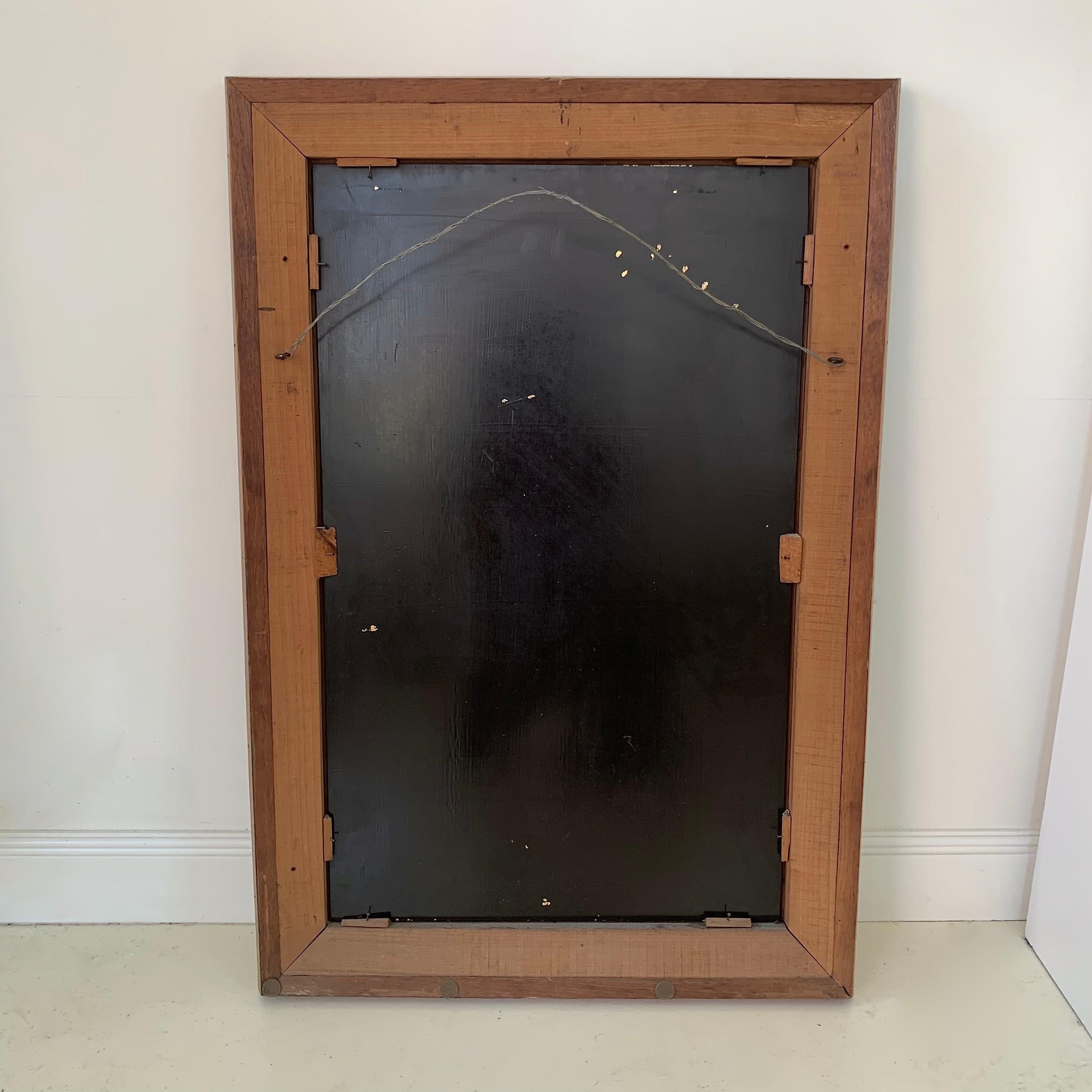 Mid-Century Decorative Oak Mirror, circa 1950, France. For Sale 9