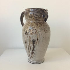 Mid-Century Decorative Owl Ceramic Jug, Signed, circa 1960