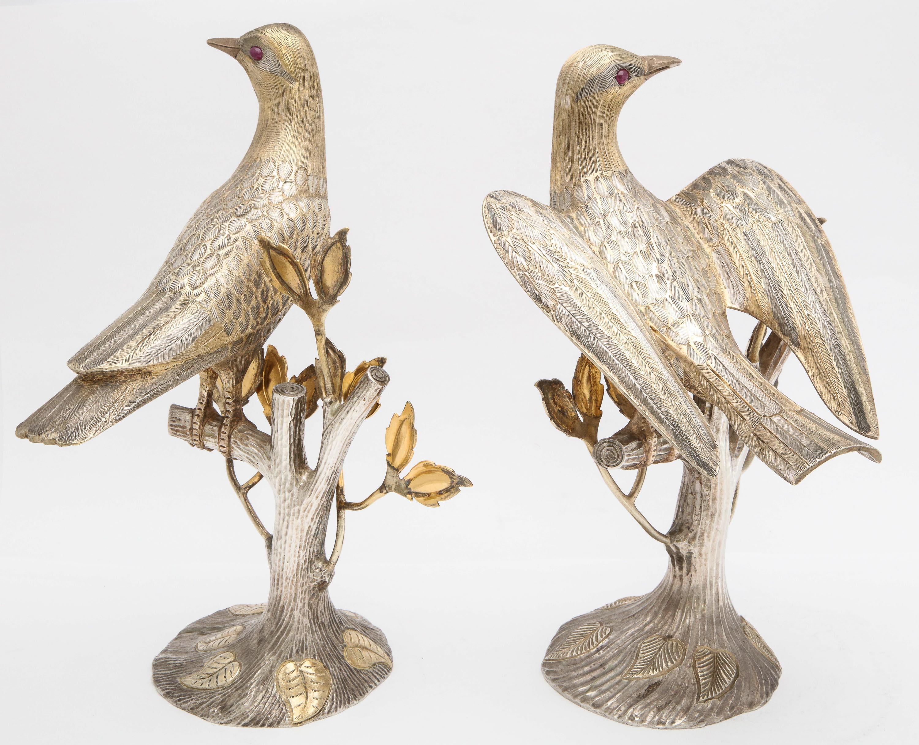 Mid-20th Century Midcentury Decorative Pair of Sterling Silver Table Birds by Tane