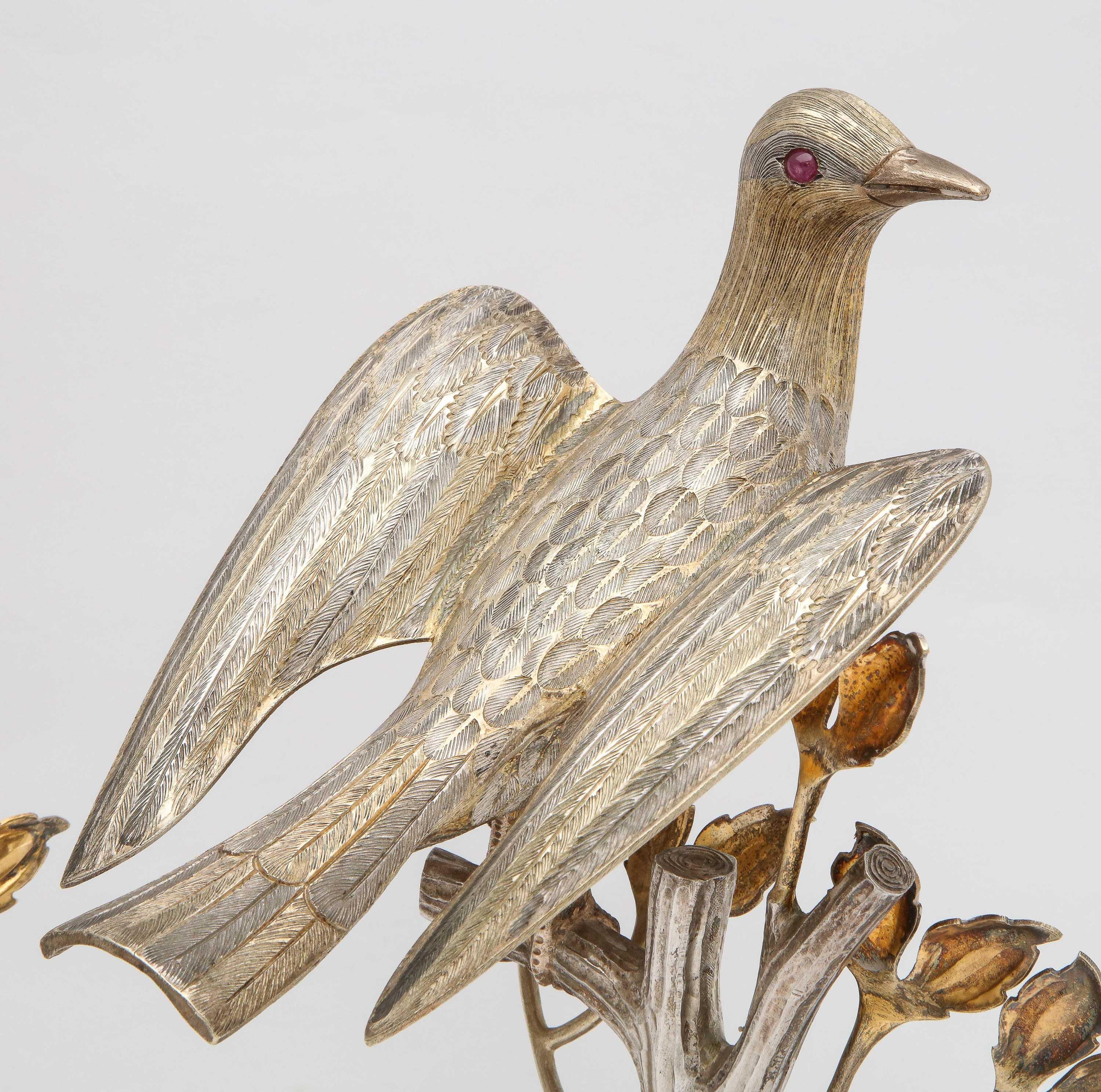 Midcentury Decorative Pair of Sterling Silver Table Birds by Tane 3