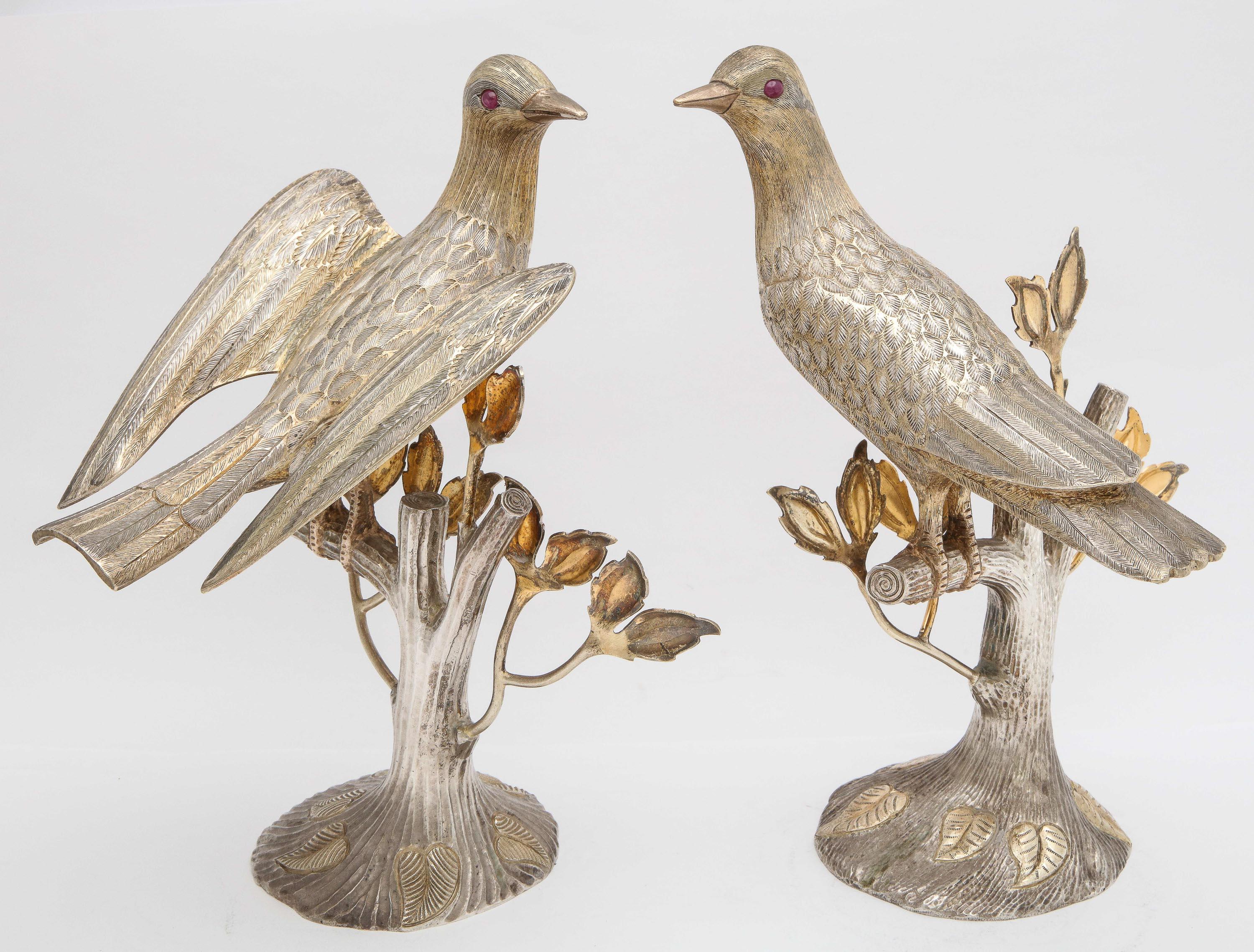 Midcentury Decorative Pair of Sterling Silver Table Birds by Tane 4