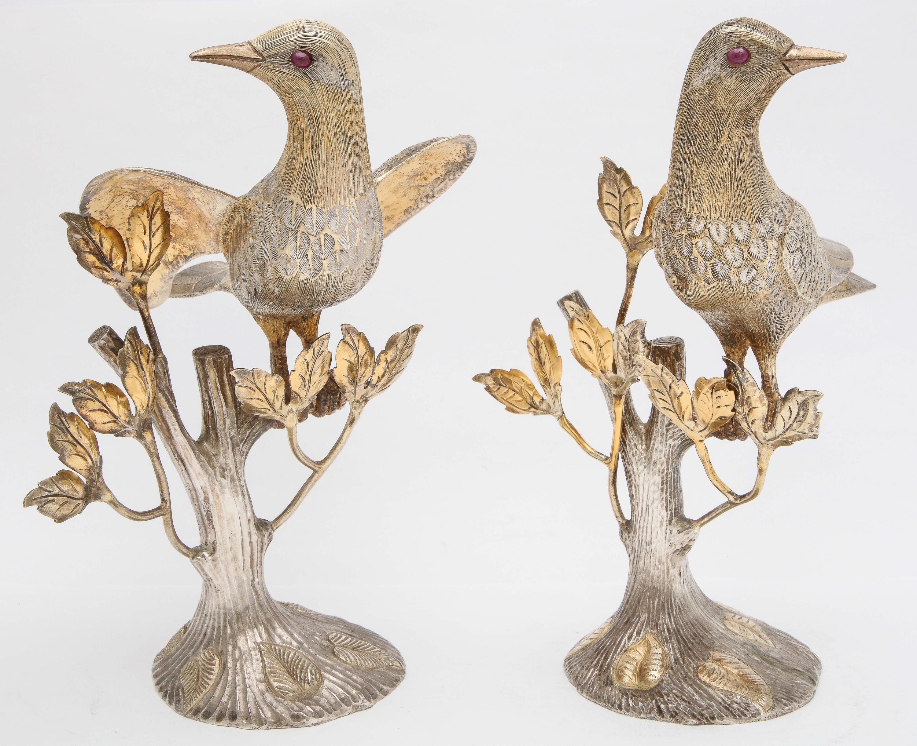 Midcentury Decorative Pair of Sterling Silver Table Birds by Tane 6