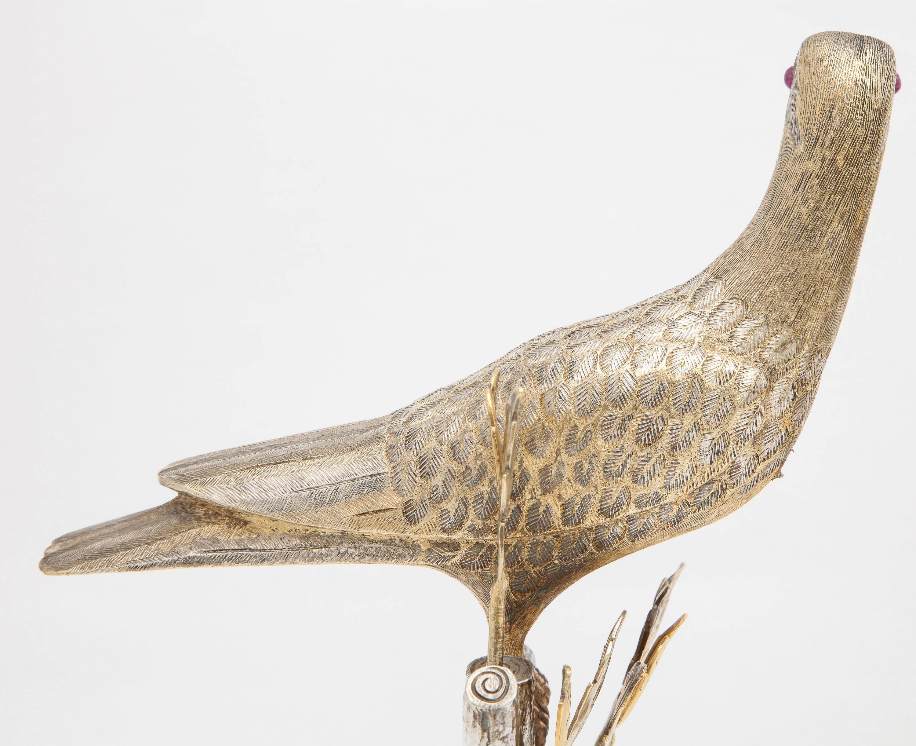 Midcentury Decorative Pair of Sterling Silver Table Birds by Tane In Good Condition In New York, NY