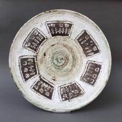 Midcentury Decorative Platter with Flower Motif by Albert Thiry, circa 1960s