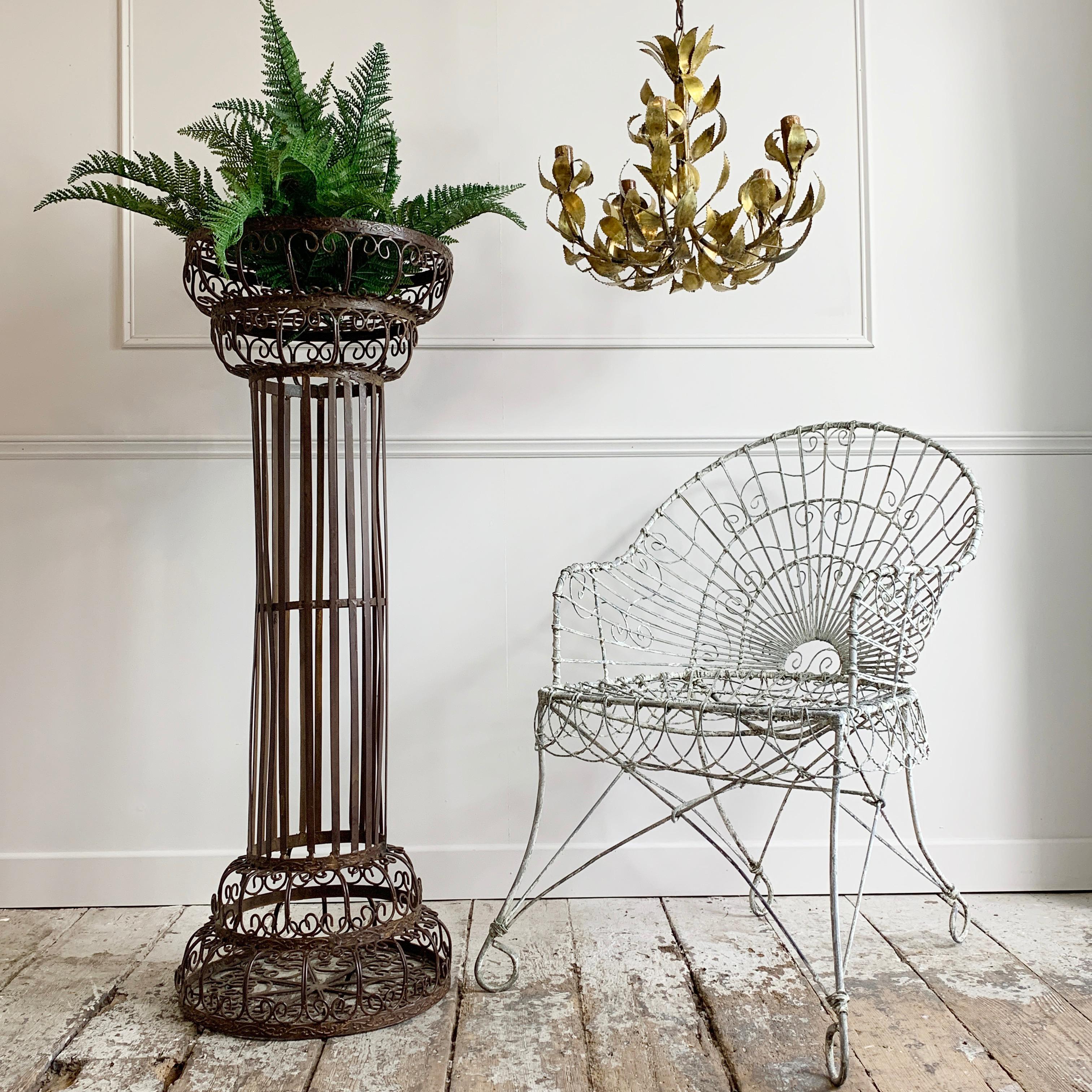Mid Century, Decorative Scrollwork Plant Stand For Sale at 1stDibs