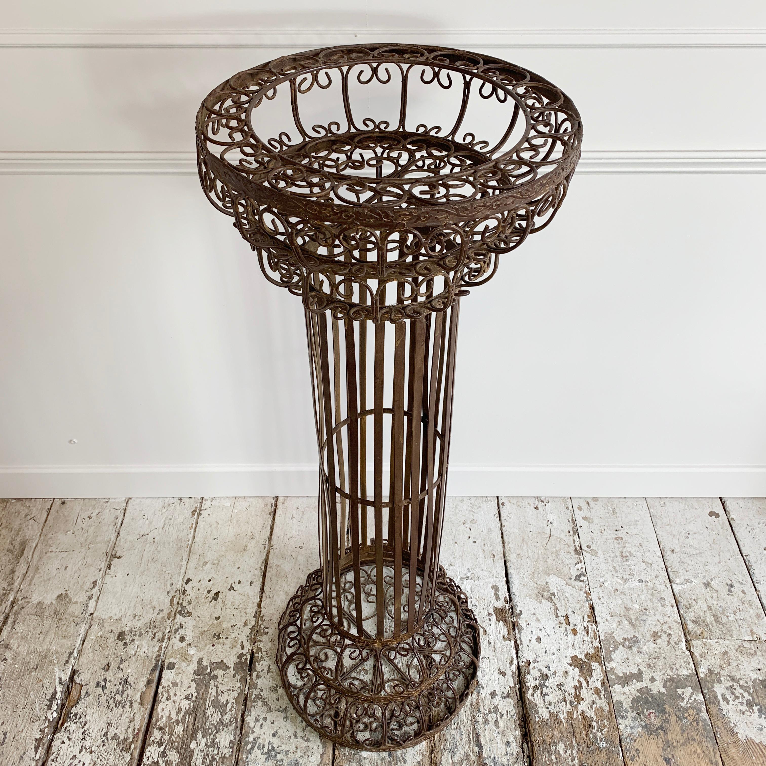 Mid-Century Modern Mid Century, Decorative Scrollwork Plant Stand For Sale