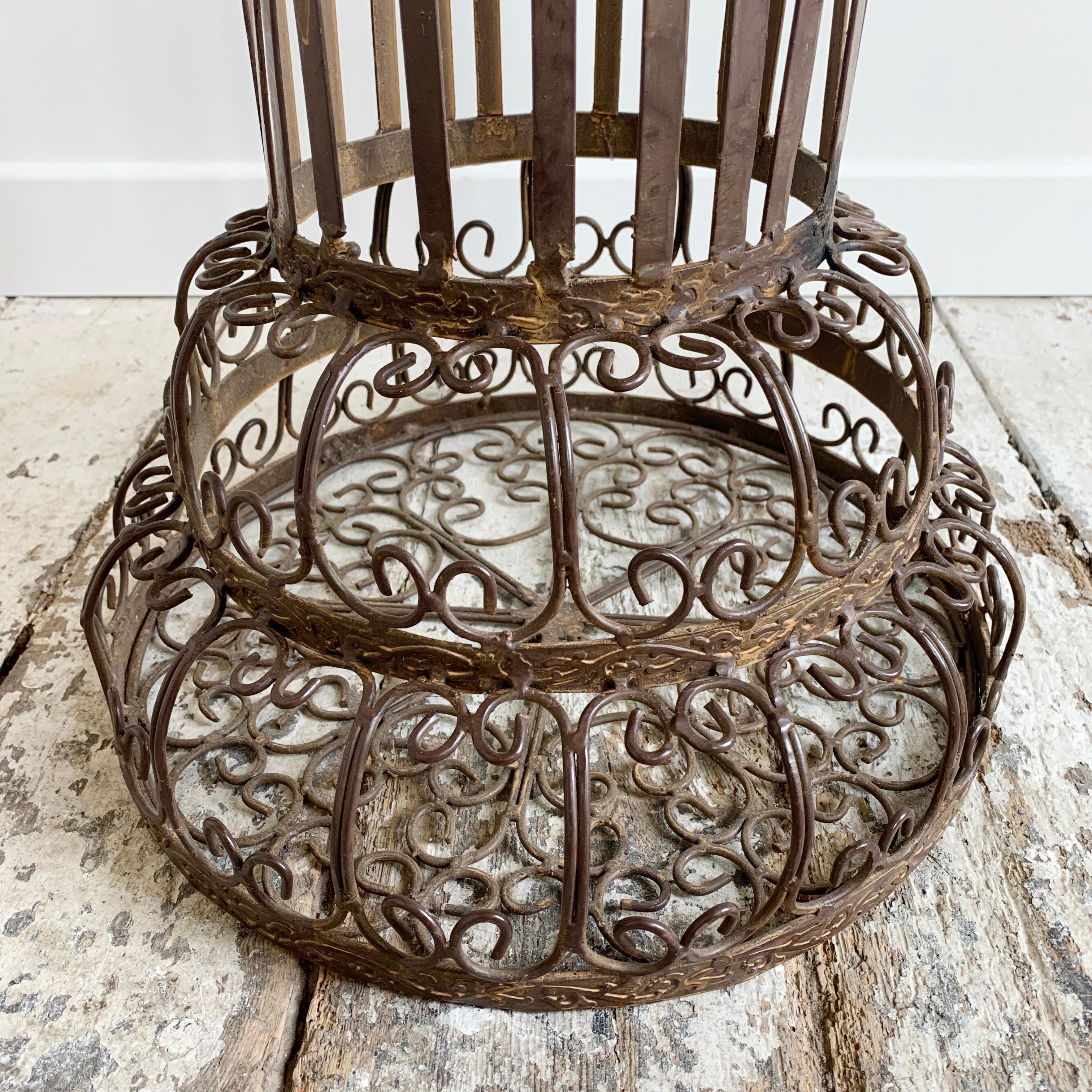 Central American Mid Century, Decorative Scrollwork Plant Stand For Sale