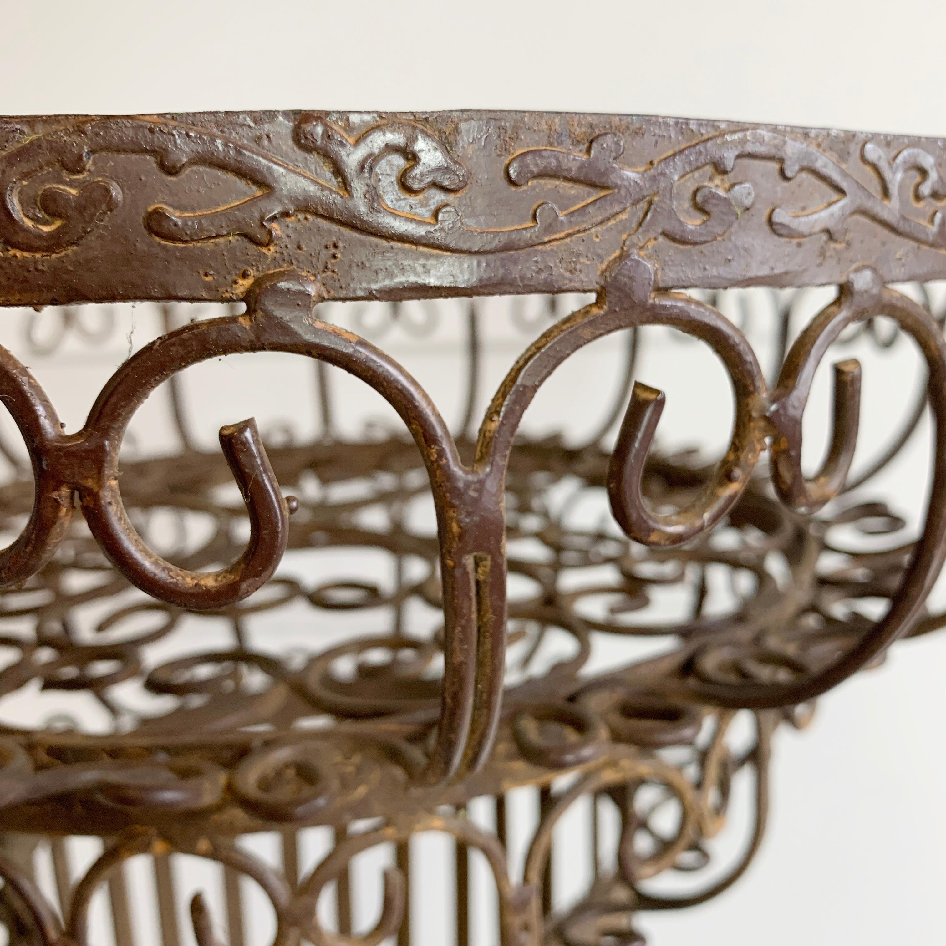 Mid Century, Decorative Scrollwork Plant Stand For Sale 2