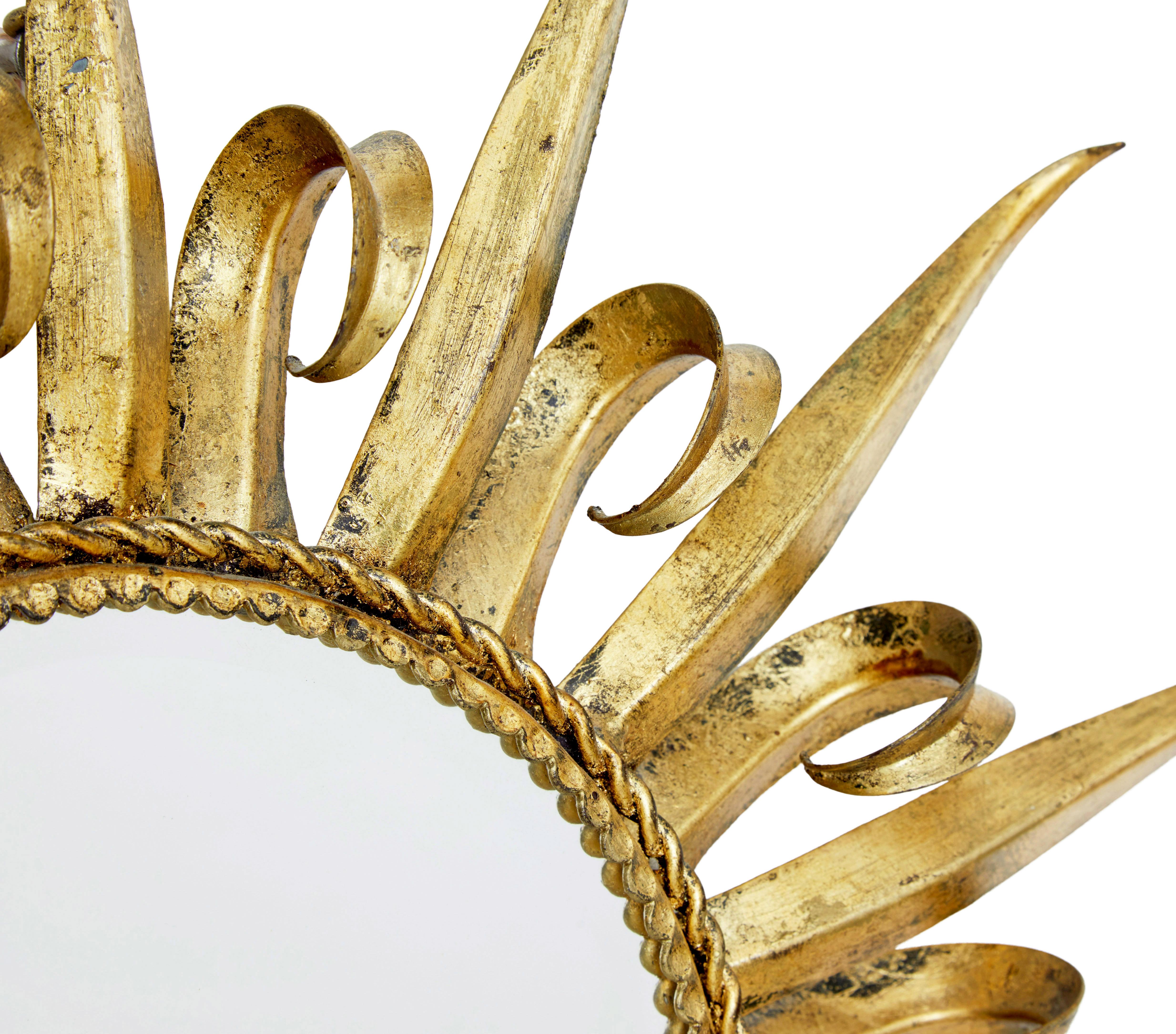 Swedish Mid century decorative sunburst mirror