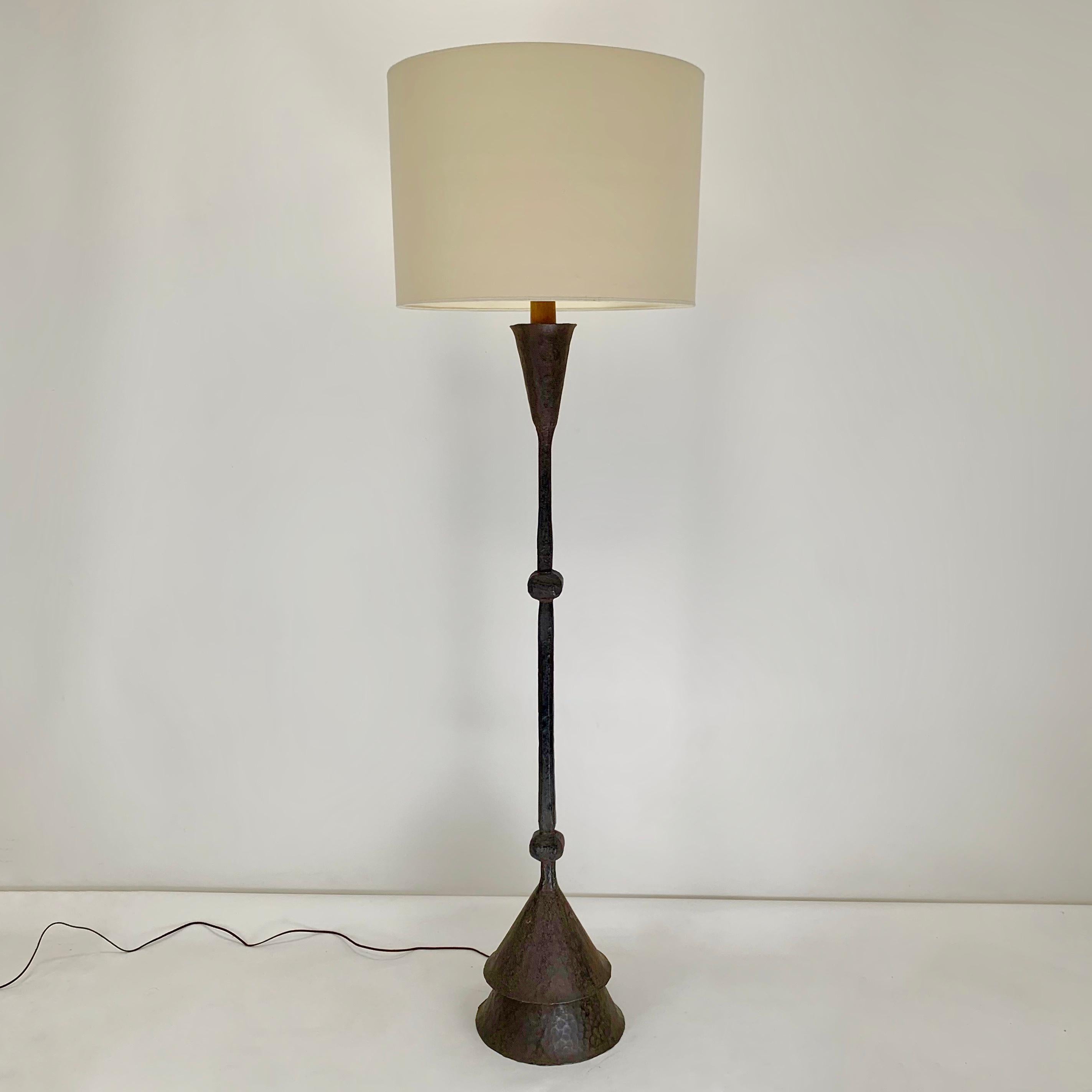 Mid-Century Decorative Wrought Iron Floor Lamp, circa 1950, France. For Sale 13
