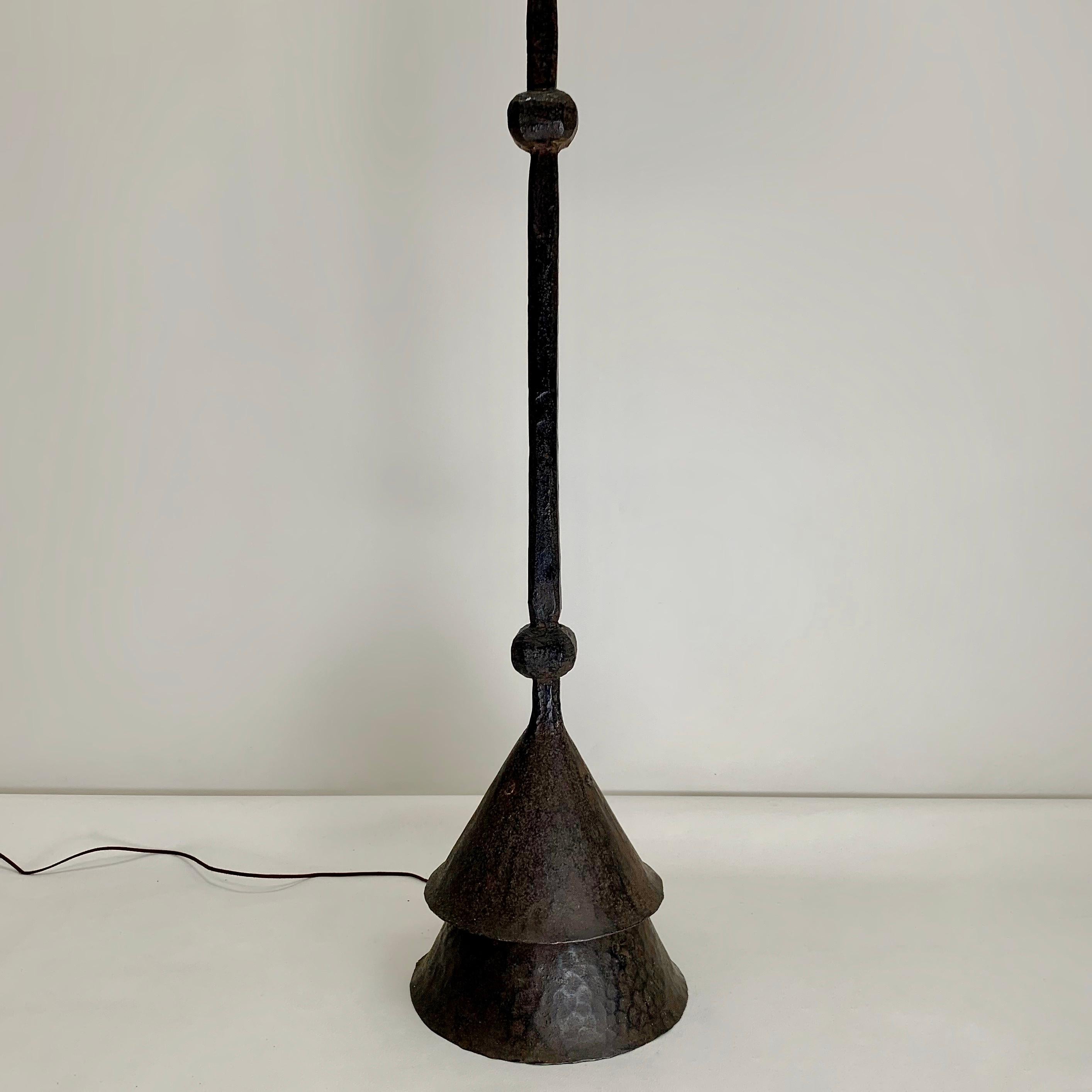 Mid-Century Decorative Wrought Iron Floor Lamp, circa 1950, France. For Sale 1