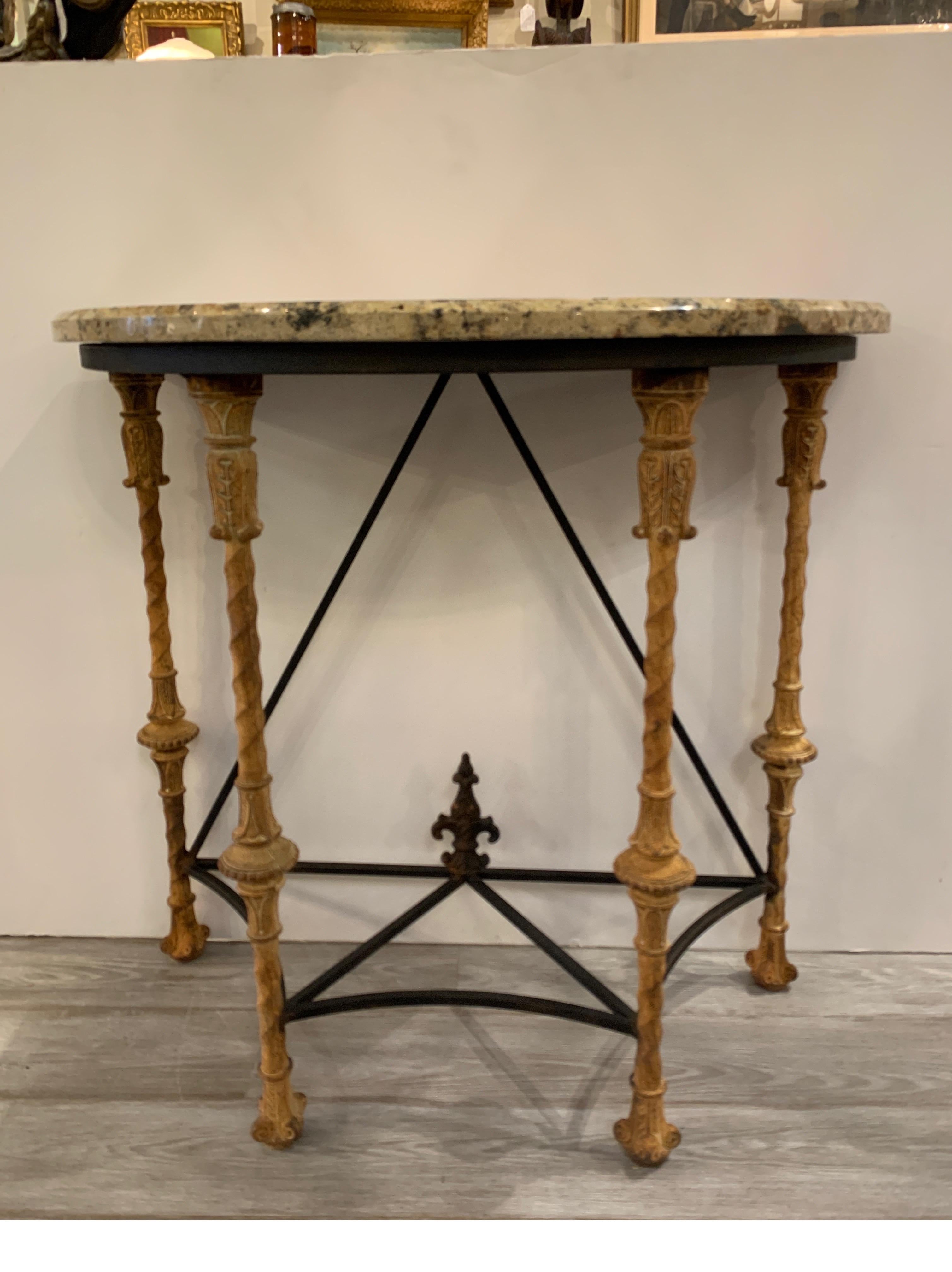 marble demilune table