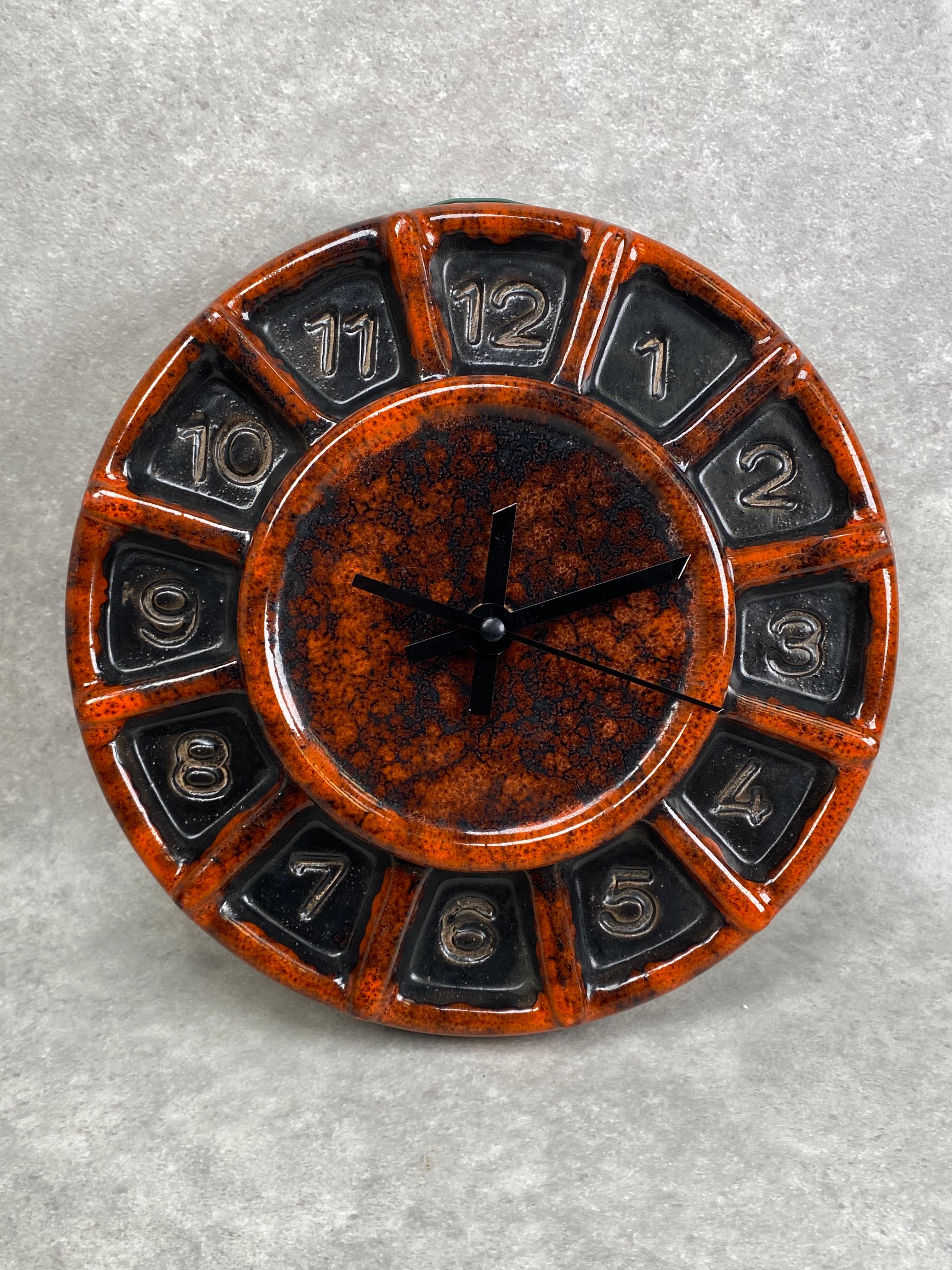 Ceramic Mid-century desgin wall clock by Tófej For Sale