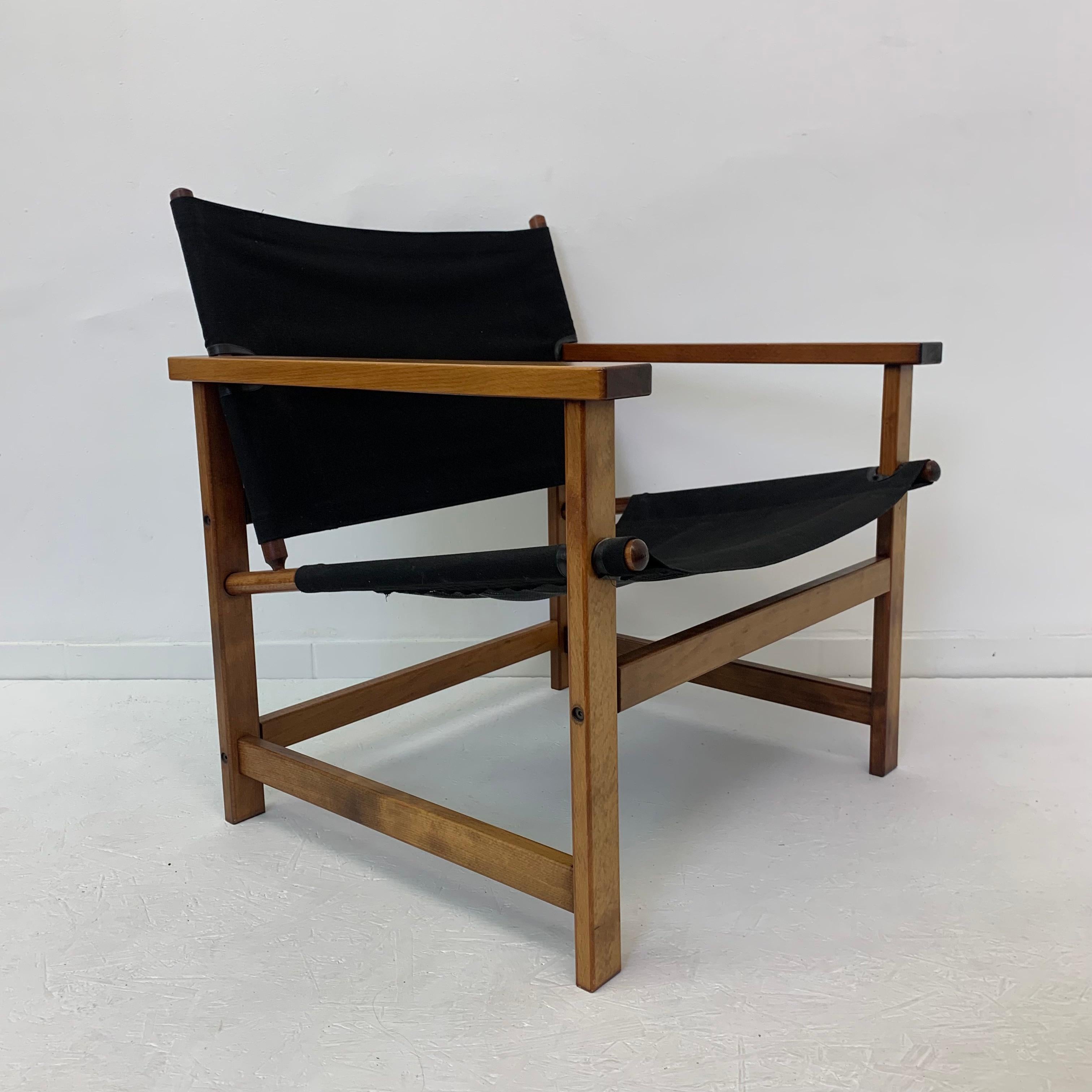 Mid-Century Desgn Safari Chair by Hyllinge Møbler Denmark, 1970’s In Good Condition For Sale In Delft, NL