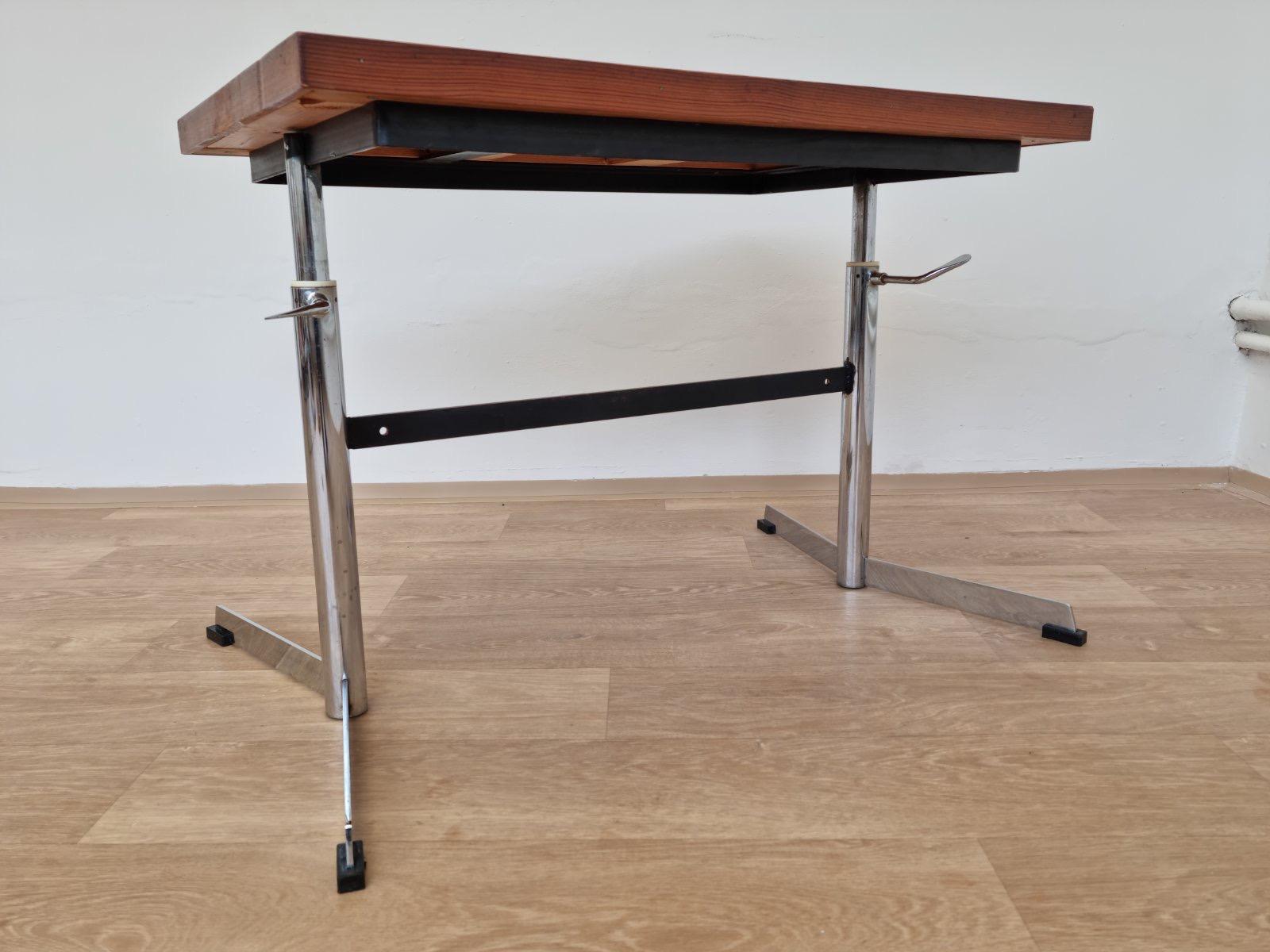 Midcentury Design Adjustable Table, 1970s / Czechoslovakia In Good Condition For Sale In Praha, CZ