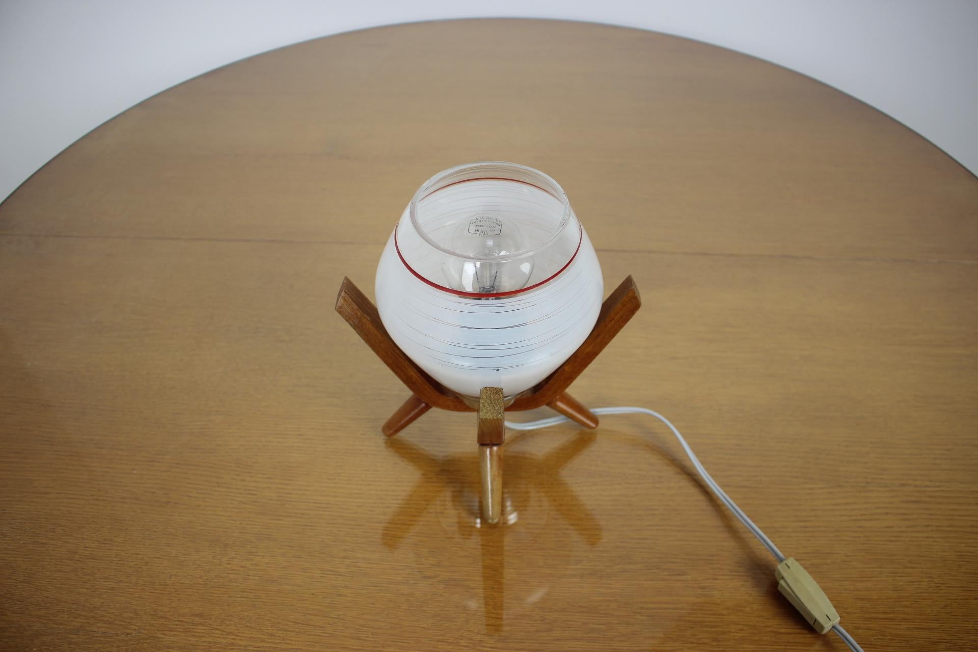 Midcentury Design Bedside Table Lamp Dřevo Humpolec, 1970s For Sale 2