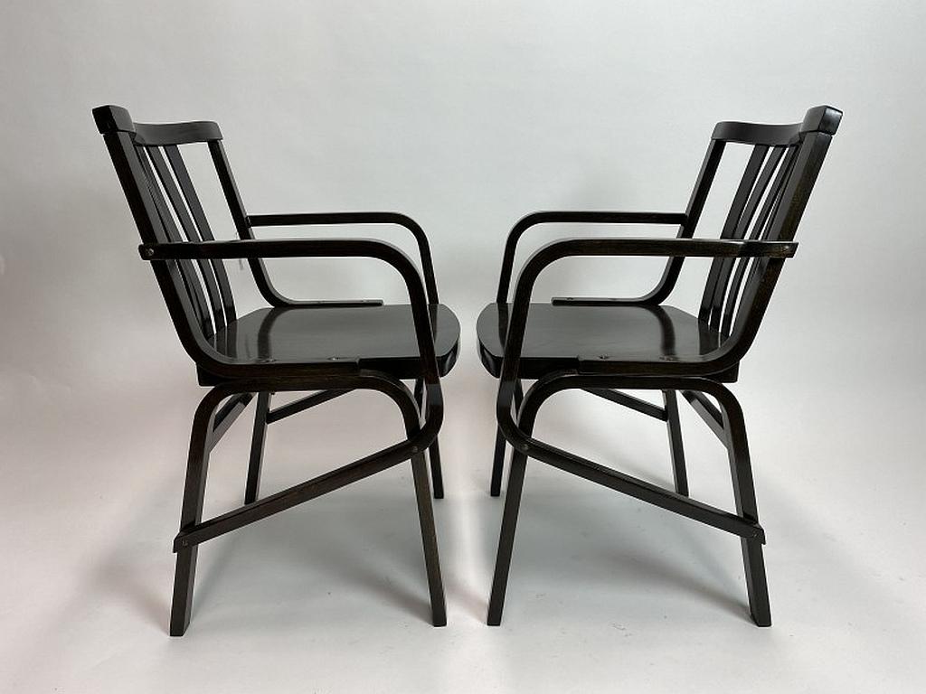 Slovak Mid-Century Design Black Armchairs For Sale