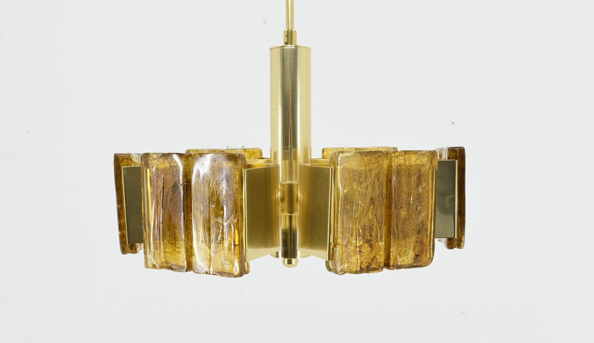 Mid-Century Design Brass and Resin Pendant, 1960s / Hungary For Sale 8