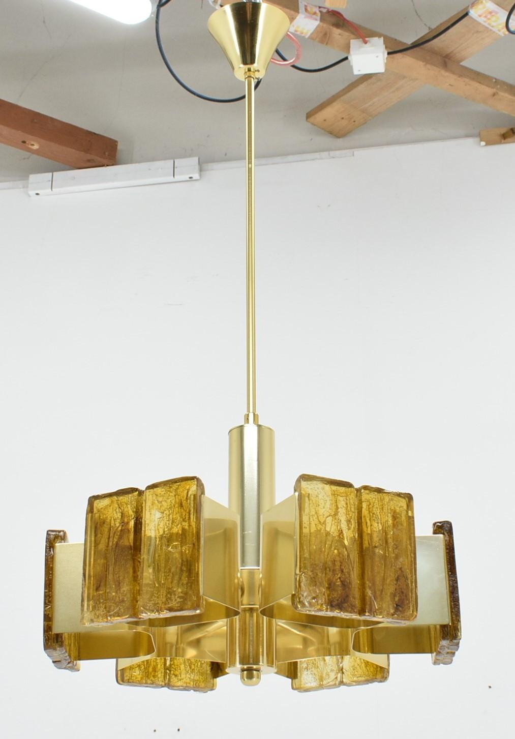 Mid-Century Design Brass and Resin Pendant, 1960s / Hungary For Sale 10