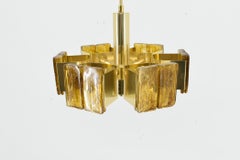 Mid-Century Design Brass and Resin Pendant, 1960s / Hungary
