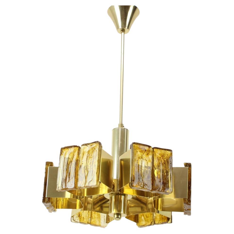 Mid-Century Design Brass Chandelier, 1970s Hungary For Sale