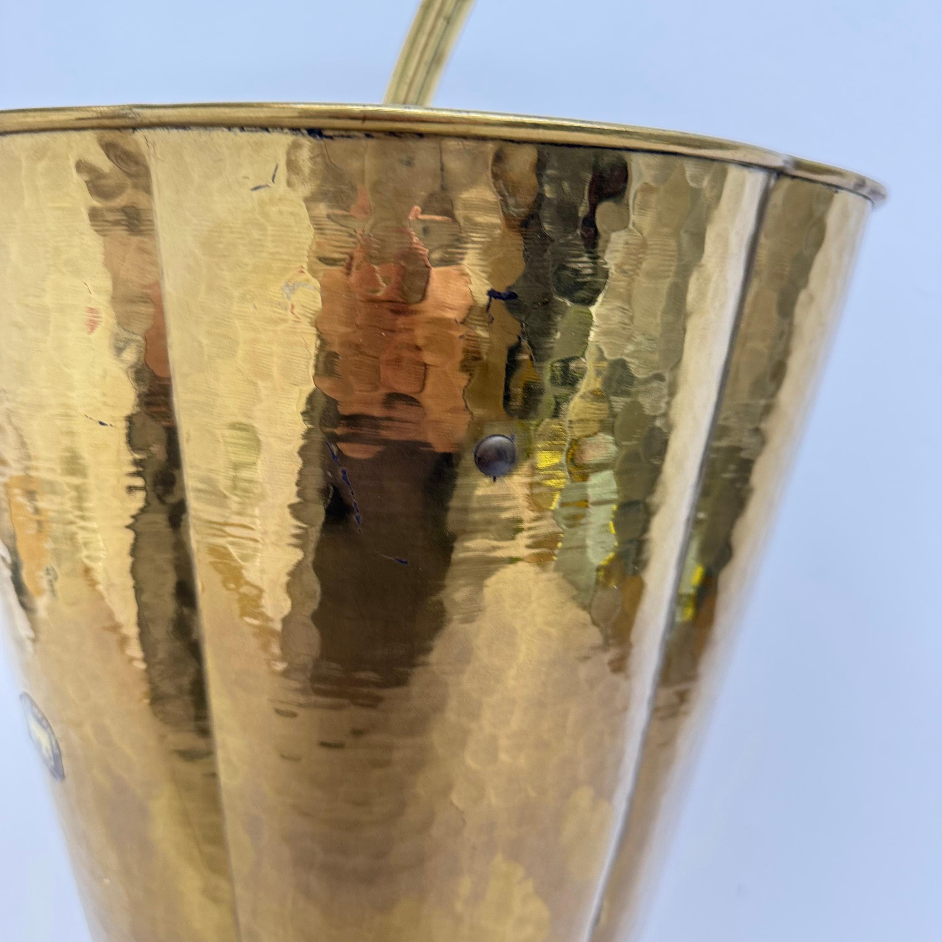 Fin du 20e siècle Porte-parapluie en laiton, design du milieu du siècle, années 1970 en vente