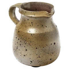 Midcentury Design Brown Stoneware Ceramic Pitcher by Robert Deblander, 1975