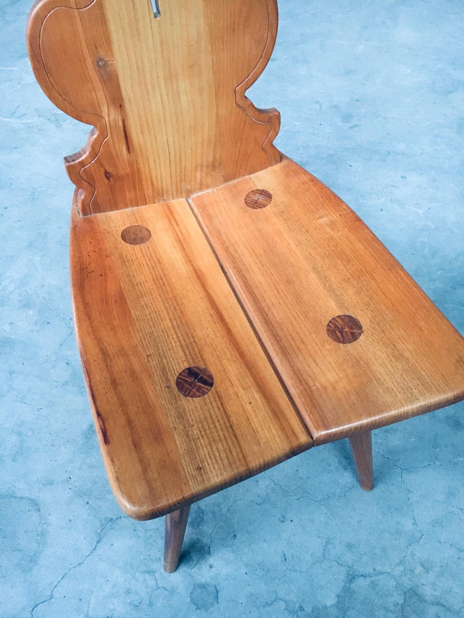 Mid-Century Design Brutalist Style Tiroler Chair Set, 1960's Poland For Sale 3
