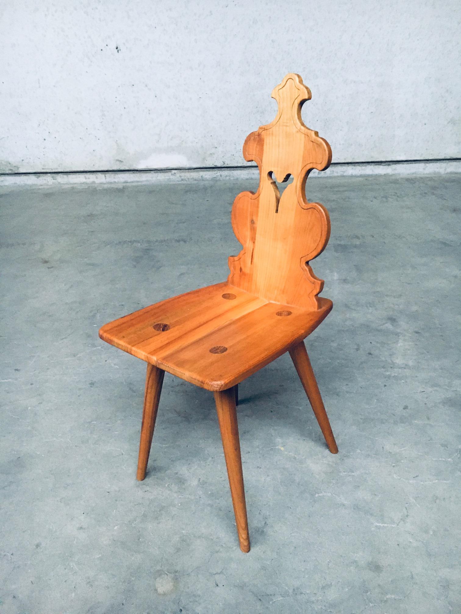 Mid-20th Century Mid-Century Design Brutalist Style Tiroler Chair Set, 1960's Poland For Sale